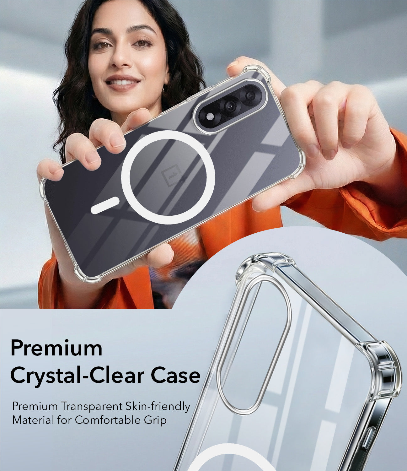 For Oneplus Nord 5 Back Cover Shockproof Crystal-Clear (Magsafe Wireless Support | Drop & Camera Protection | Hard Polycarbonate)
