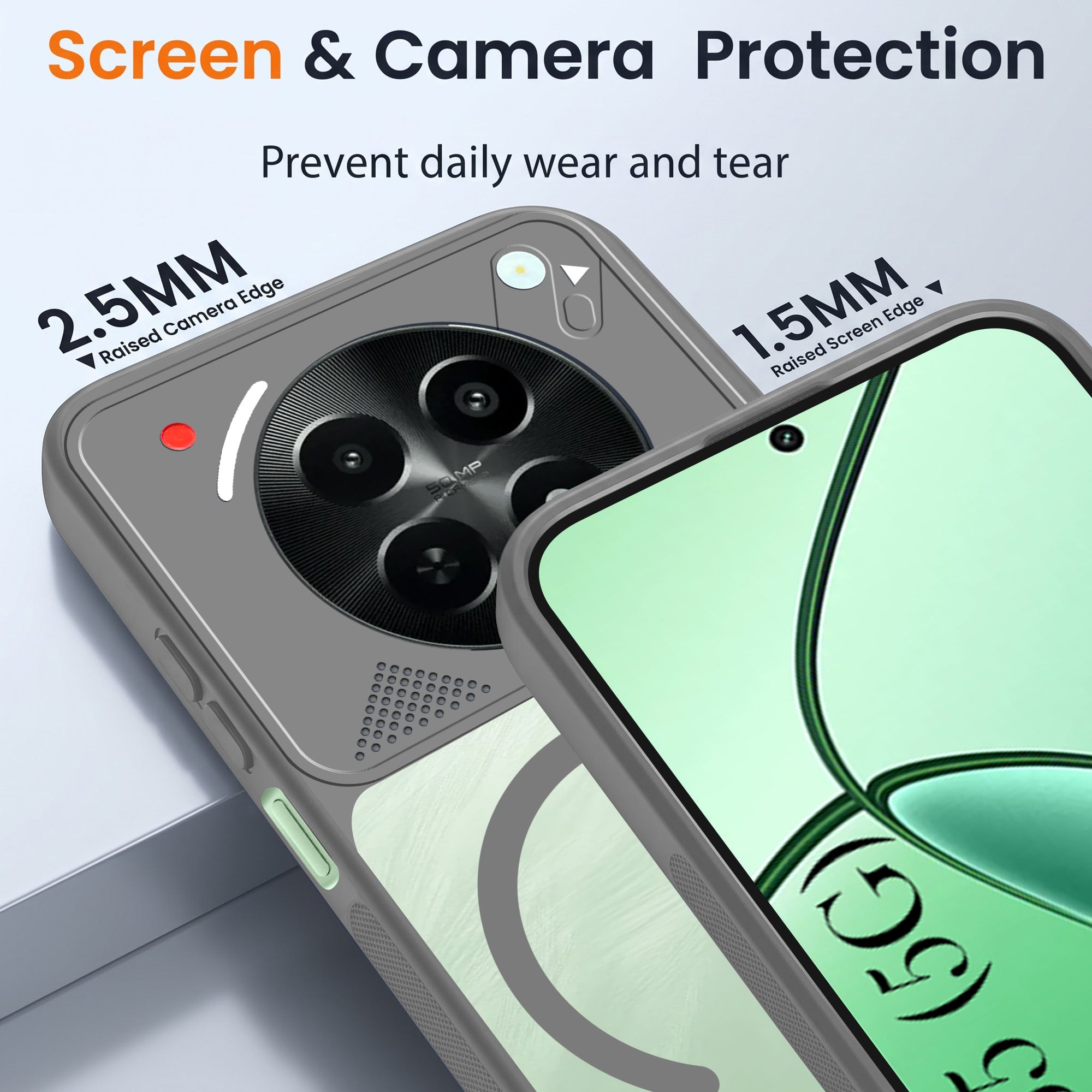 For Realme C65 5G Back Cover Case Lifetime Anti-Yellow Clear (Camera Protection | Side Grip | Wireless MagSafe Compatible)