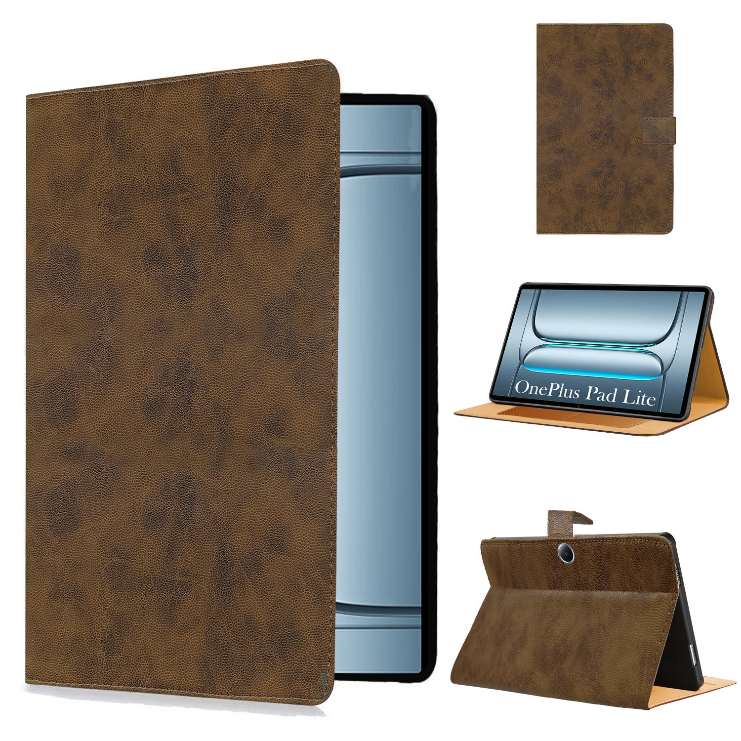 For OnePlus Pad Lite 11 Inch OPD2480 Flip Cover Folio Cover (PU Leather | Multi-Angle Smart Stand | Card Storage Slots | Silicone Back Pouch)