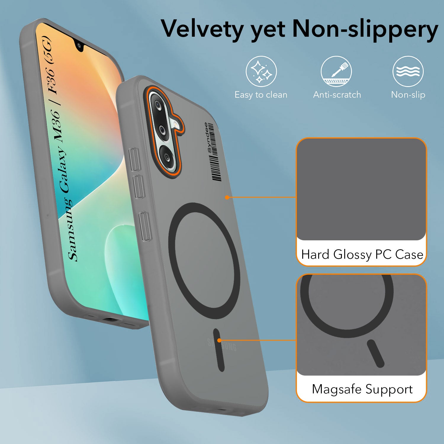 For Samsung Galaxy M36 | Samsung Galaxy F36 Back Cover Case (Soft Touch | Camera Bump Protection | MagSafe Compatible | Matte Finish)