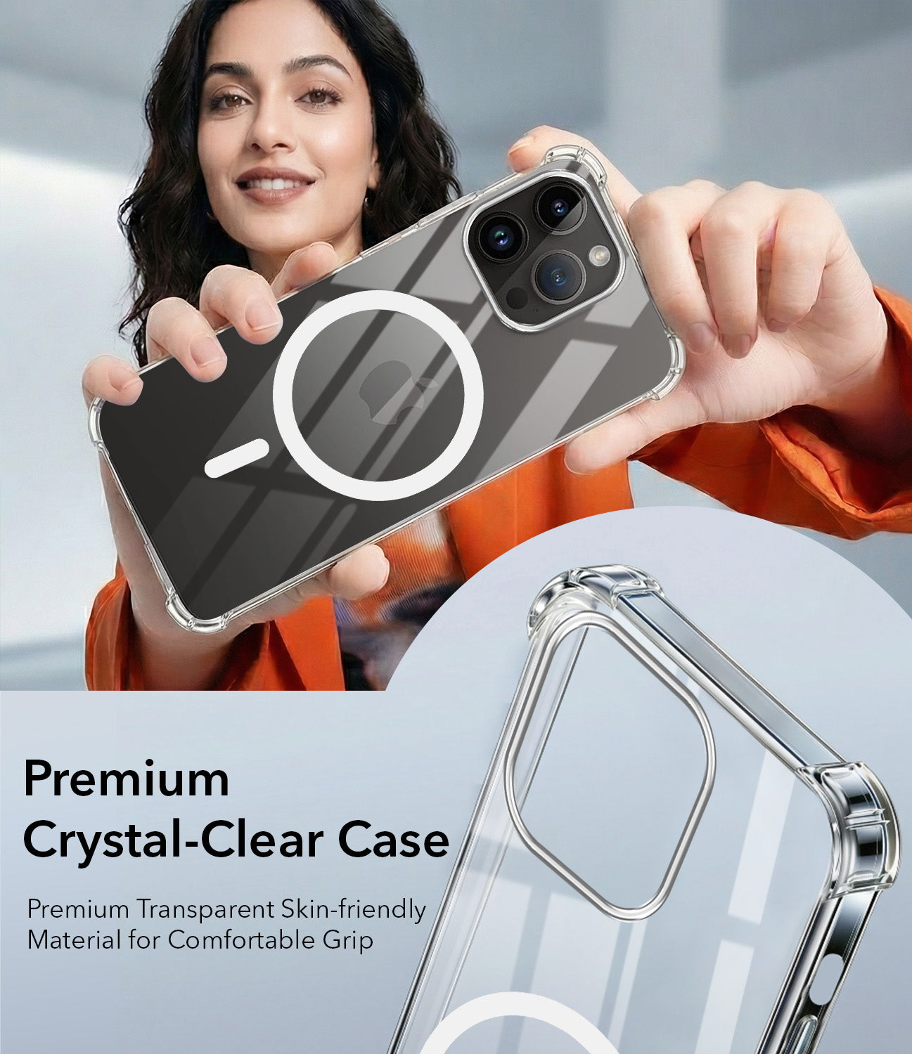 For Apple iPhone 14 Pro Back Cover Shockproof Crystal-Clear (Magsafe Wireless Support | Drop & Camera Protection | Hard Polycarbonate)