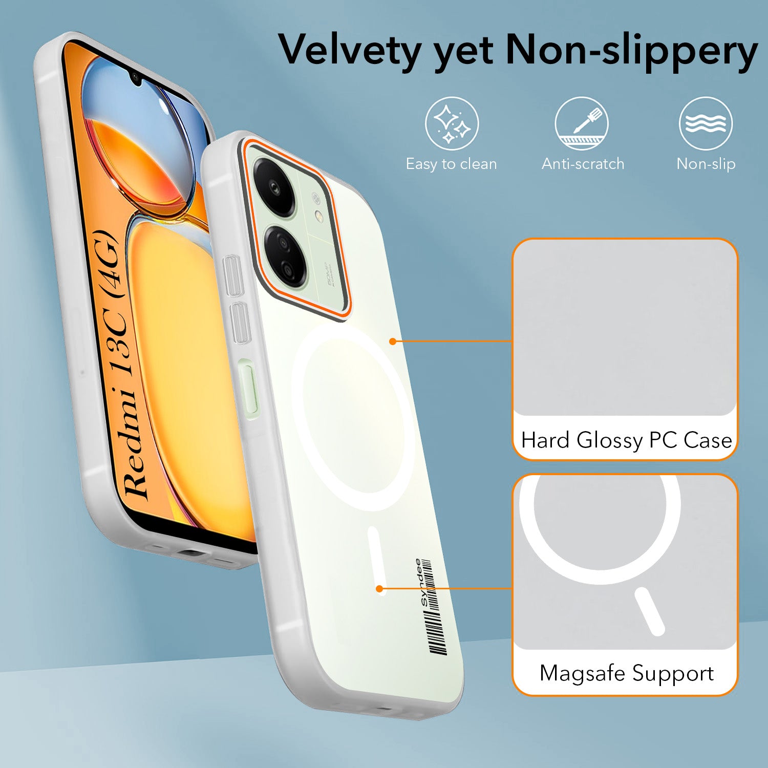 For Xiaomi Redmi 13C 4G Back Cover Case (Soft Touch | Camera Bump Protection | MagSafe Compatible | Matte Finish)