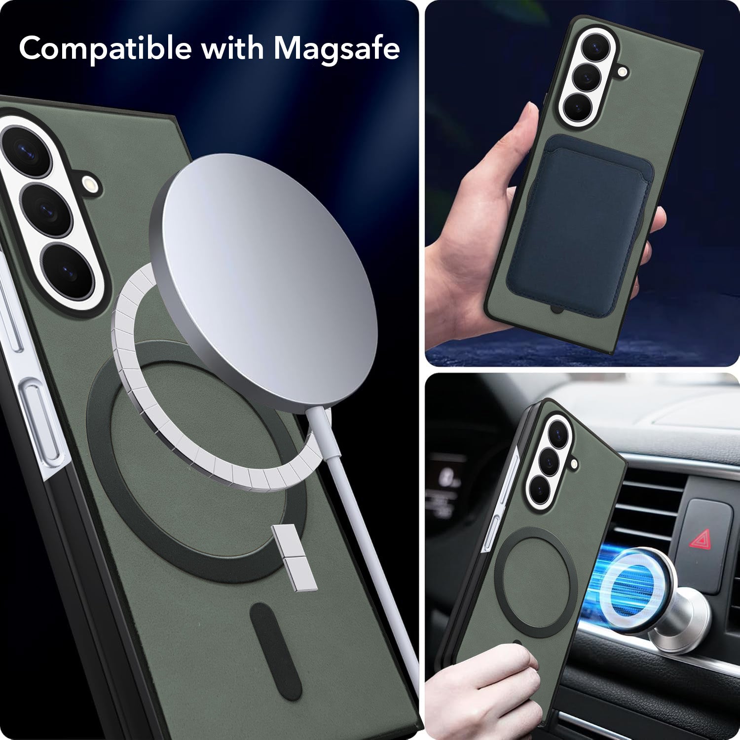 For Samsung Galaxy Z Fold 8 Ultra Back Cover Case Leather Finish (MagSafe Wireless Charging Compatible | Inside Microfiber Cloth)