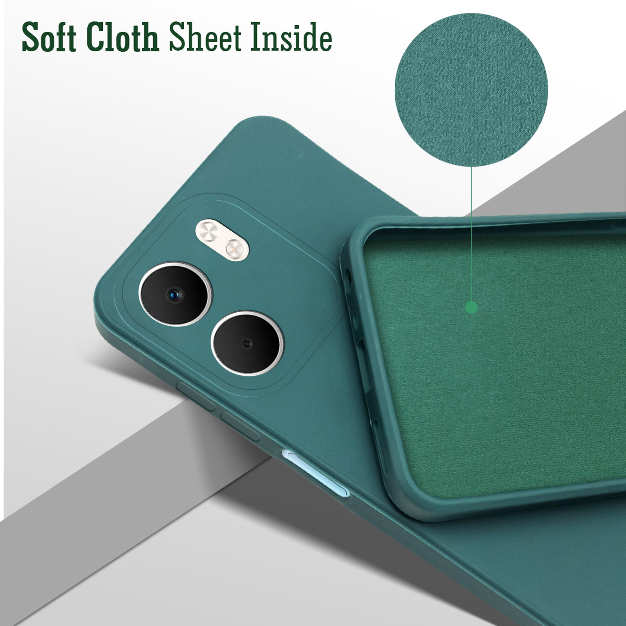 For Oppo A5X Back Cover Case (Matte Finish Silicone with Inside Fiber cloth) (Matte Finish Silicone with Inside Fiber cloth)