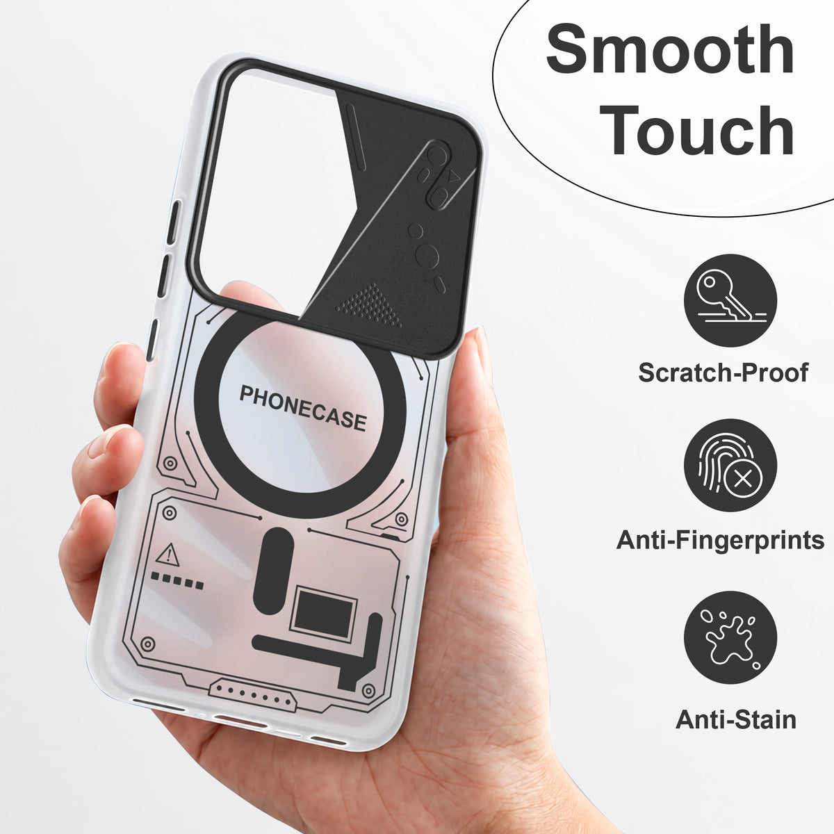 For Vivo Y400 Metallic Back Cover Case (Metallic Camera Protection & Buttons | Translucent Milky Shade | Hard Polycarbonate)