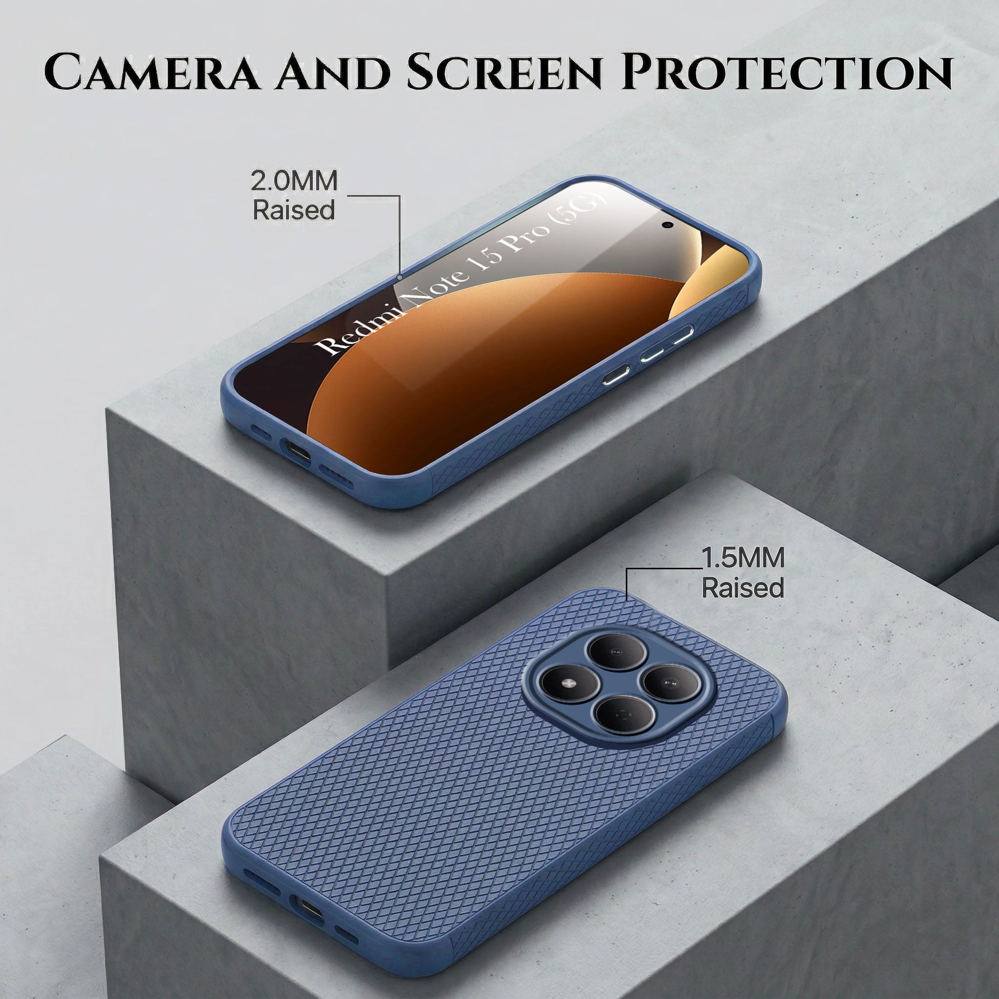 For Xiaomi Redmi Note 15 Pro 5G Combo with Back Cover and 9H Tempered Glass (Liquid Silicone | Camera Protection | Oleophobic Coating Screen Glass)