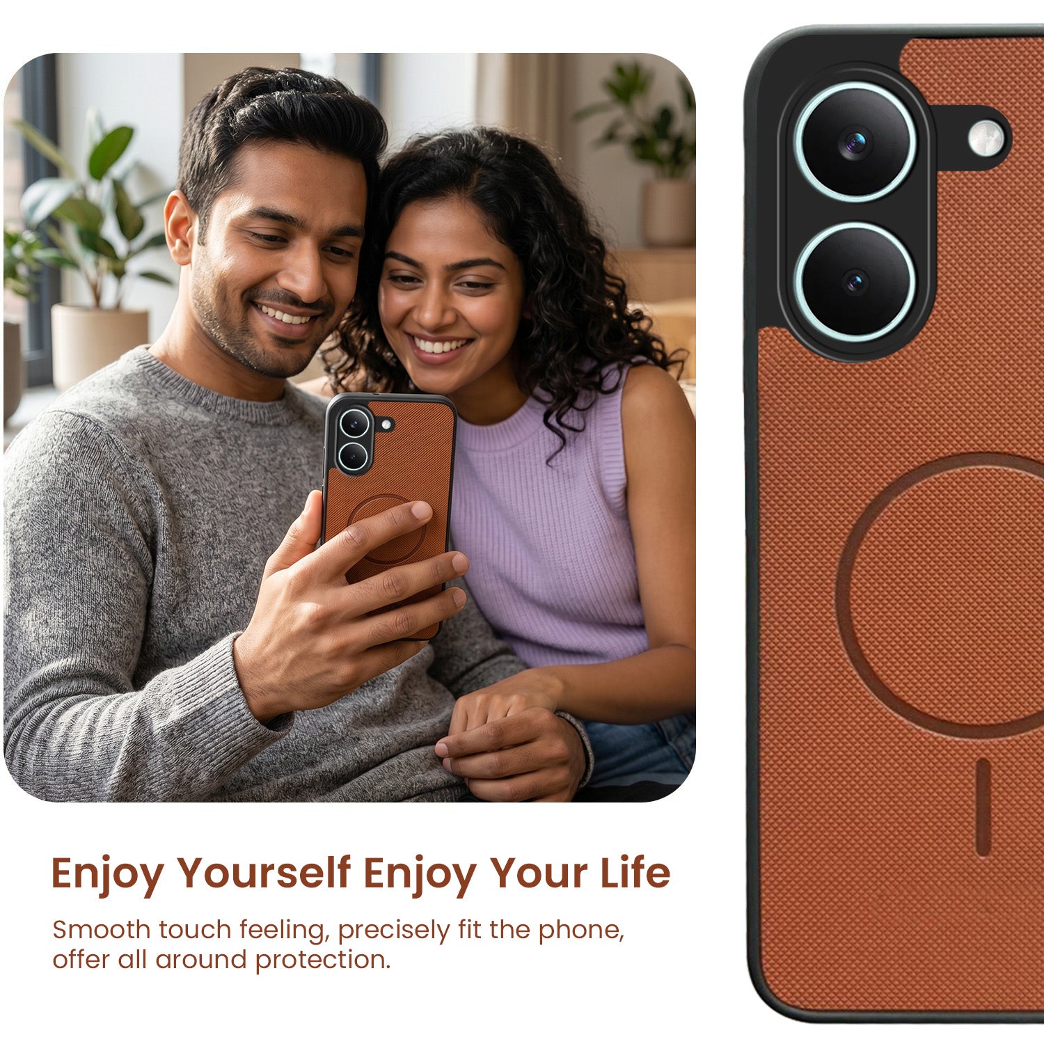 For Poco X8 Pro Back Cover Case PU Leather (Texture Grip Design | Professional Minimalist | Camera Protection | Soft and Flexible)