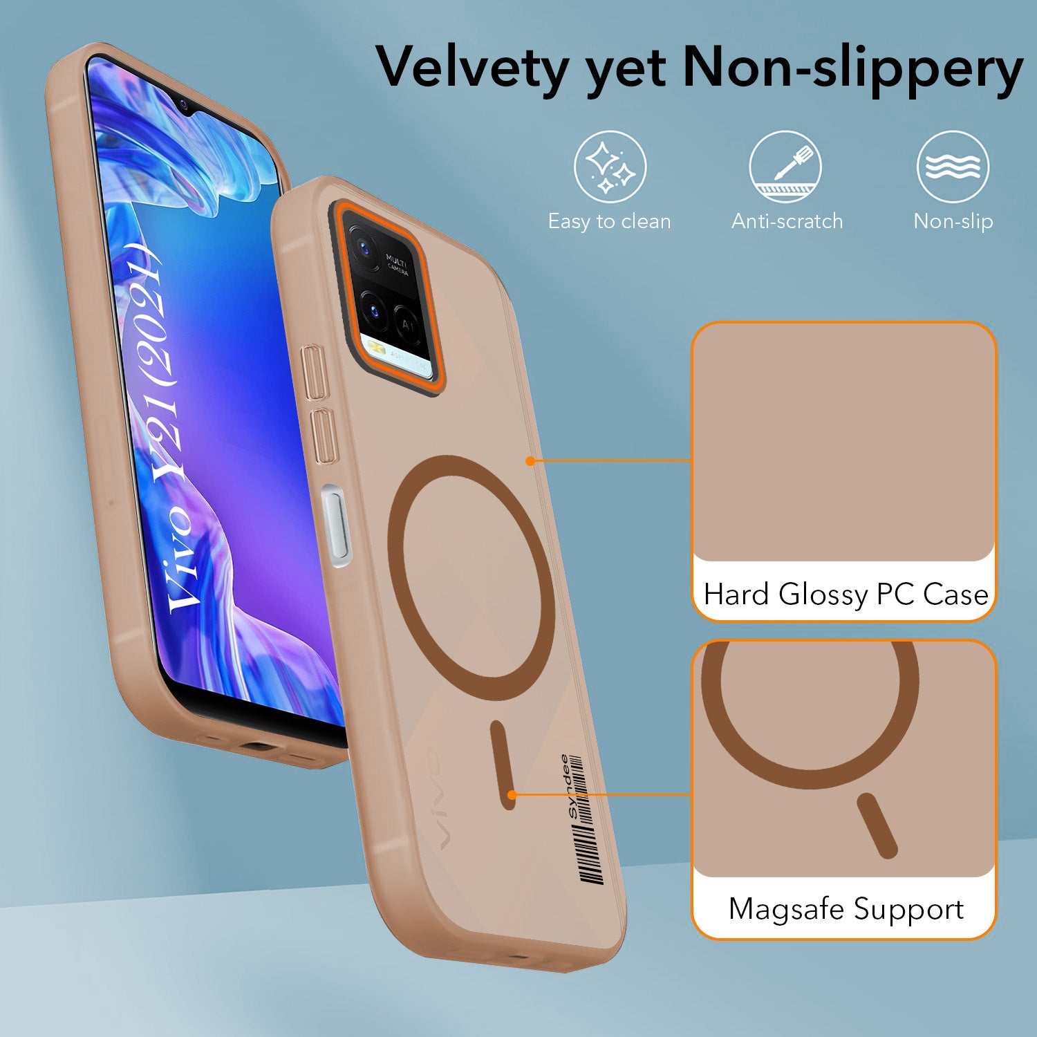 For Vivo Y21 2021 Back Cover Case (Soft Touch | Camera Bump Protection | MagSafe Compatible | Matte Finish)