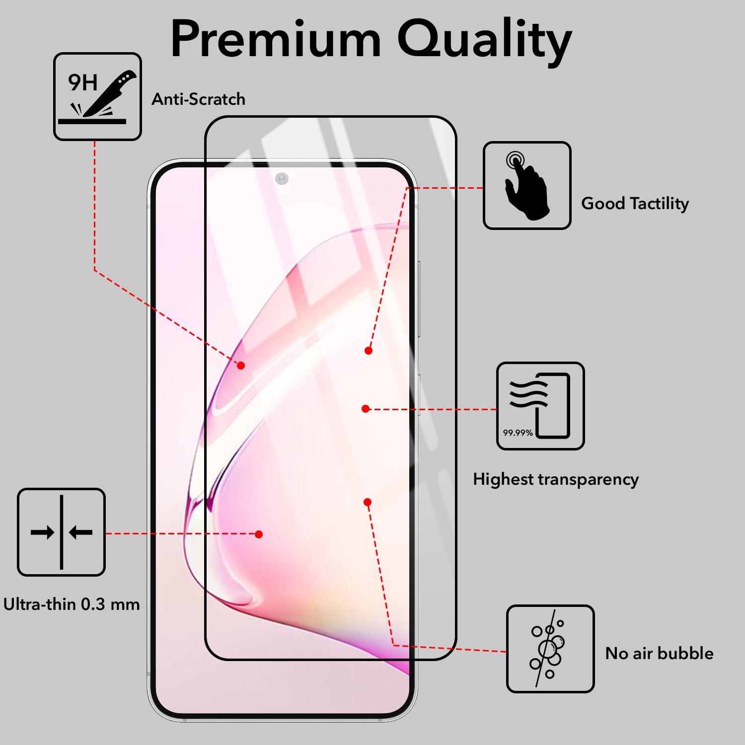 Tempered Glass For Samsung Galaxy Note 10 Lite Military-Grade Gorilla Screen Protector With Installation Kit | Shatterproof, Full Coverage, HD Clear, Scratch Resistant (Pack of 1)