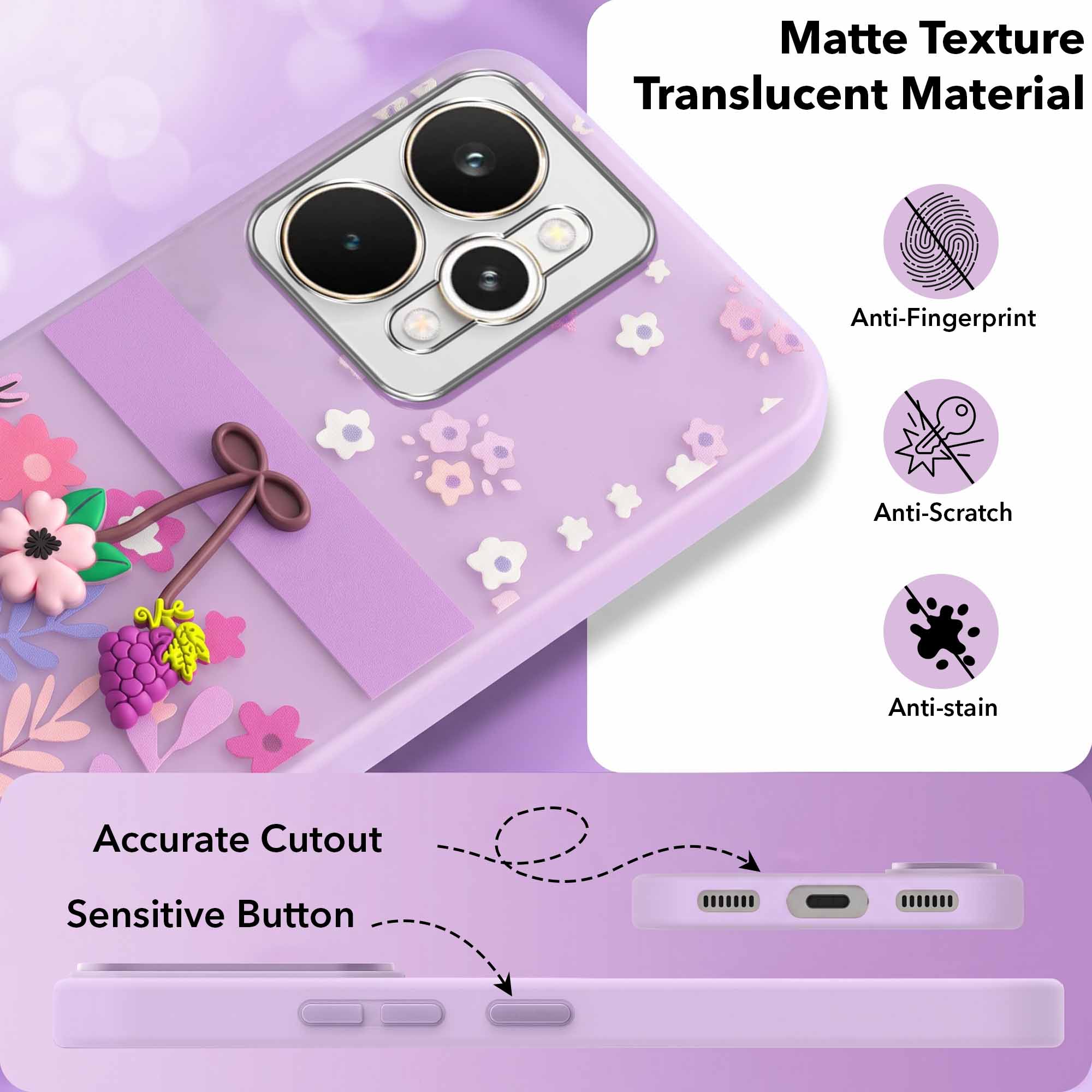 For Realme 15 Back Cover Case (3D Cute Cartoons | Hard Back Side Soft | Matte Premium Finish | HD Printing)