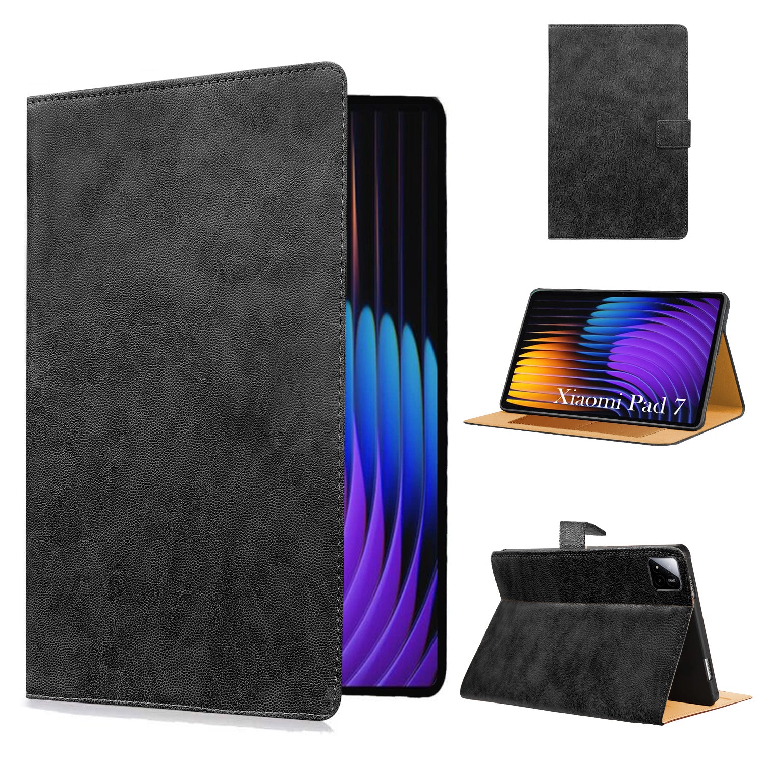 For Xiaomi Pad 7 11.17 Inch Flip Cover Folio Cover (PU Leather | Multi-Angle Smart Stand | Card Storage Slots | Silicone Back Pouch)