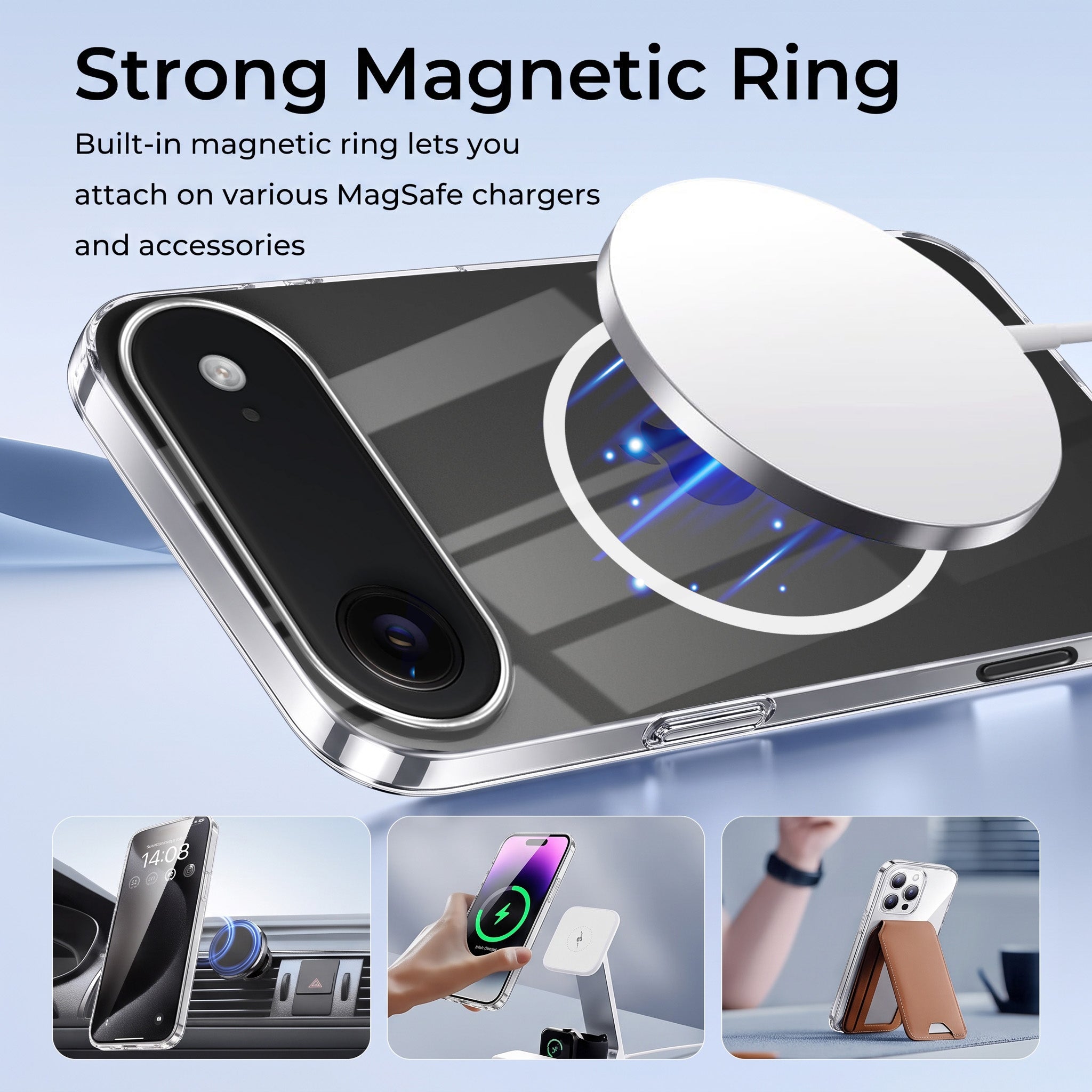 For Apple iPhone 17 Air Back Case Cover Crystal Anti Yellow (Unbreakable PC | MagSafe Wireless Charging Support |Camera Protection Bump)