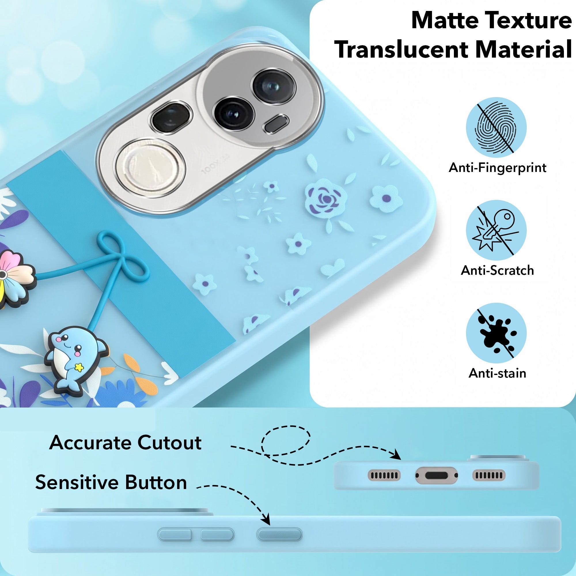 For Vivo T4 Ultra Back Cover Case (3D Cute Cartoons | Hard Back Side Soft | Matte Premium Finish | HD Printing)