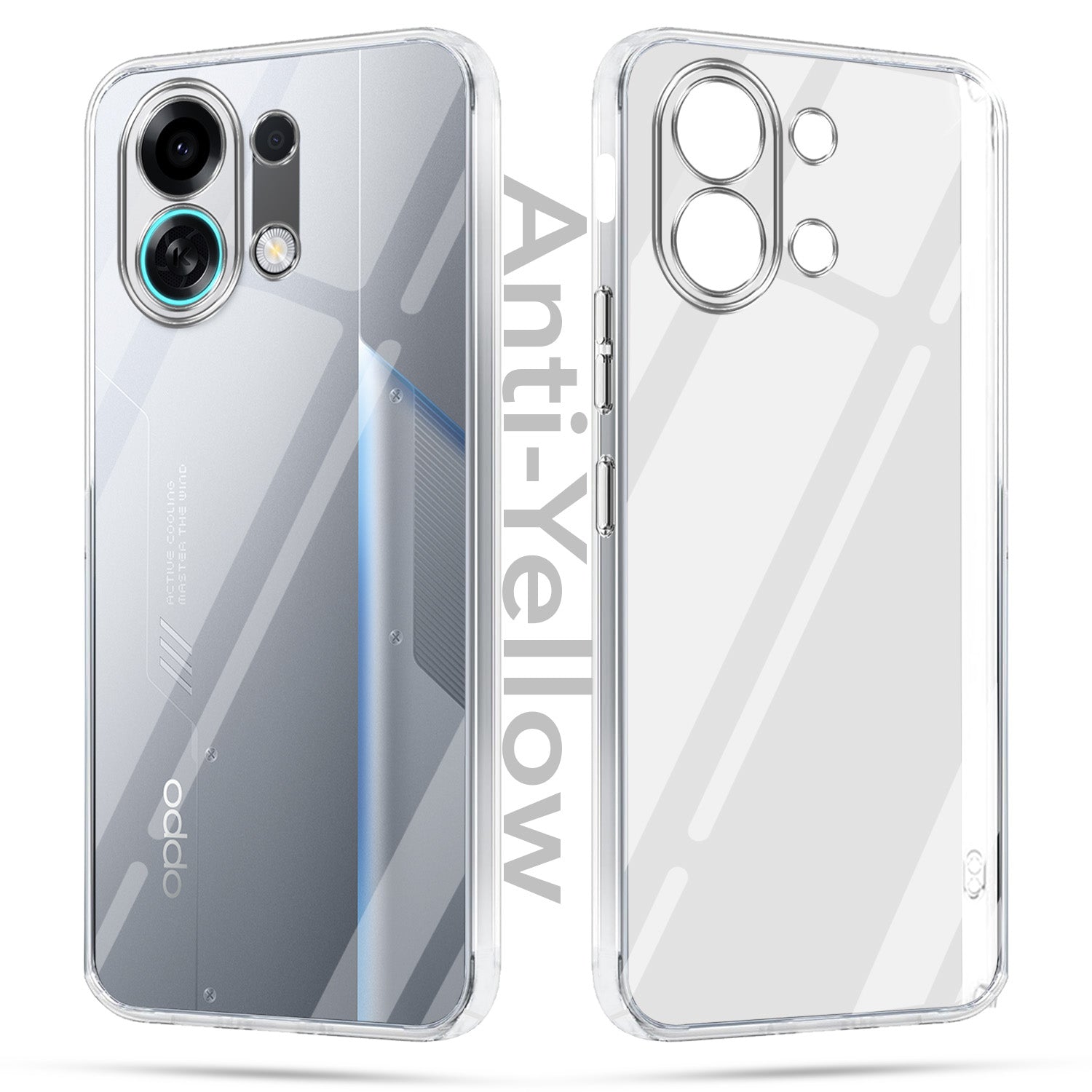For Oppo K13 Turbo | Oppo K13 Turbo Pro Combo with Back Cover and 9H Tempered Glass (Lifetime Anti-Yellow | Sleek Hard Crystal | Oleophobic Coating Screen Glass)