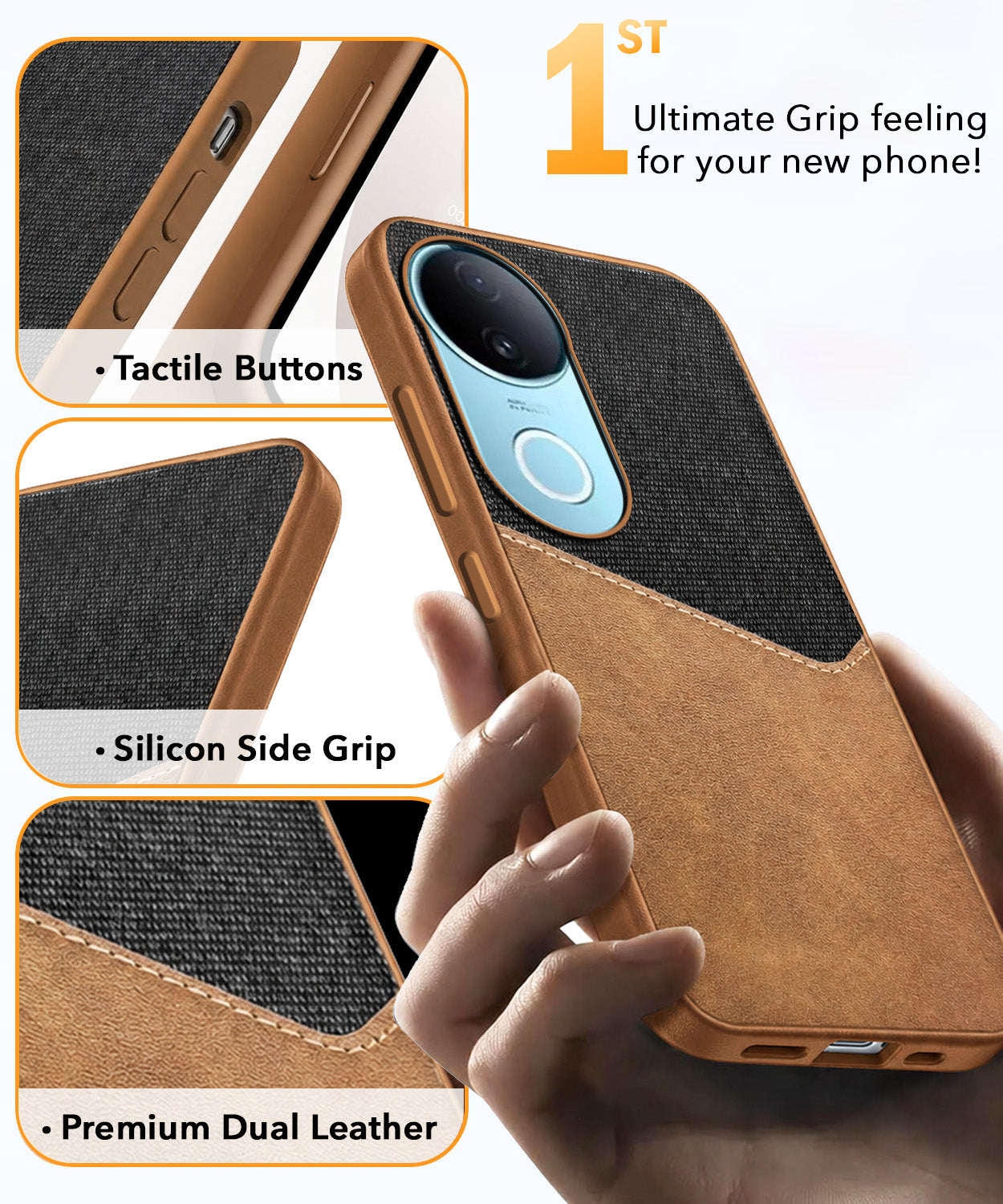For Vivo iQOO Z10R Back Cover Case (Dual PU Leather Stitch | Professional Minimalist | Soft and Flexible)