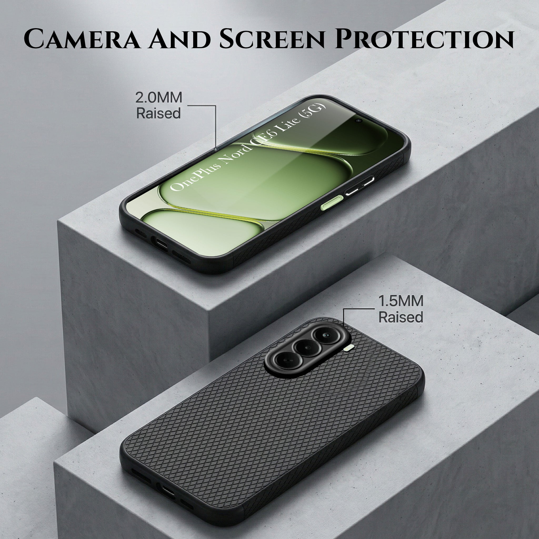 For OnePlus Nord CE 6 Lite Combo with Back Cover and 9H Tempered Glass (Liquid Silicone | Camera Protection | Oleophobic Coating Screen Glass)