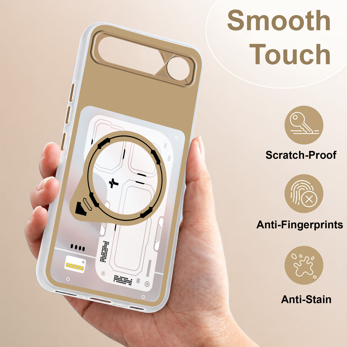 For Realme 16 Metallic Back Cover Case (Metallic Camera Protection & Buttons | Translucent Milky Shade | Hard Polycarbonate)
