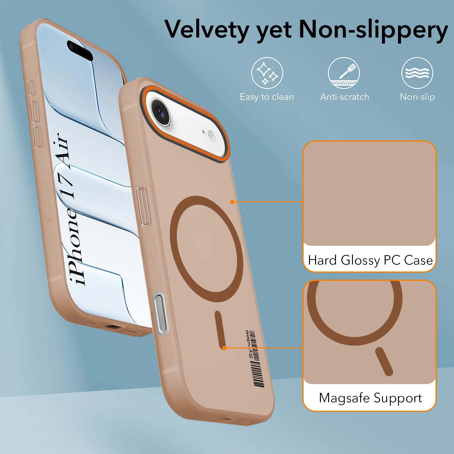 For Apple iPhone 17 Air Back Cover Case (Soft Touch | Camera Bump Protection | MagSafe Compatible | Matte Finish)
