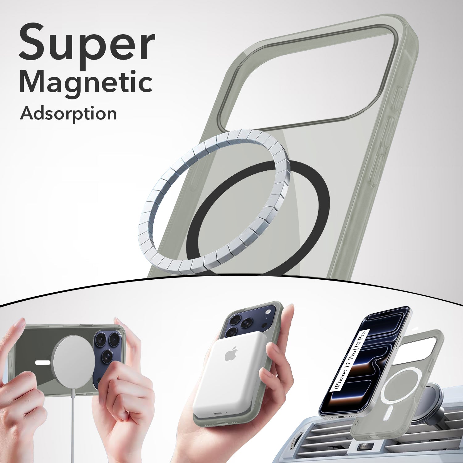 For iPhone 17 Pro | iPhone 18 Pro Back Cover Case Lifetime Anti-Yellow MagSafe Compatible Clear (Sleek Hard Crystal | Camera Protection and Shockproof)