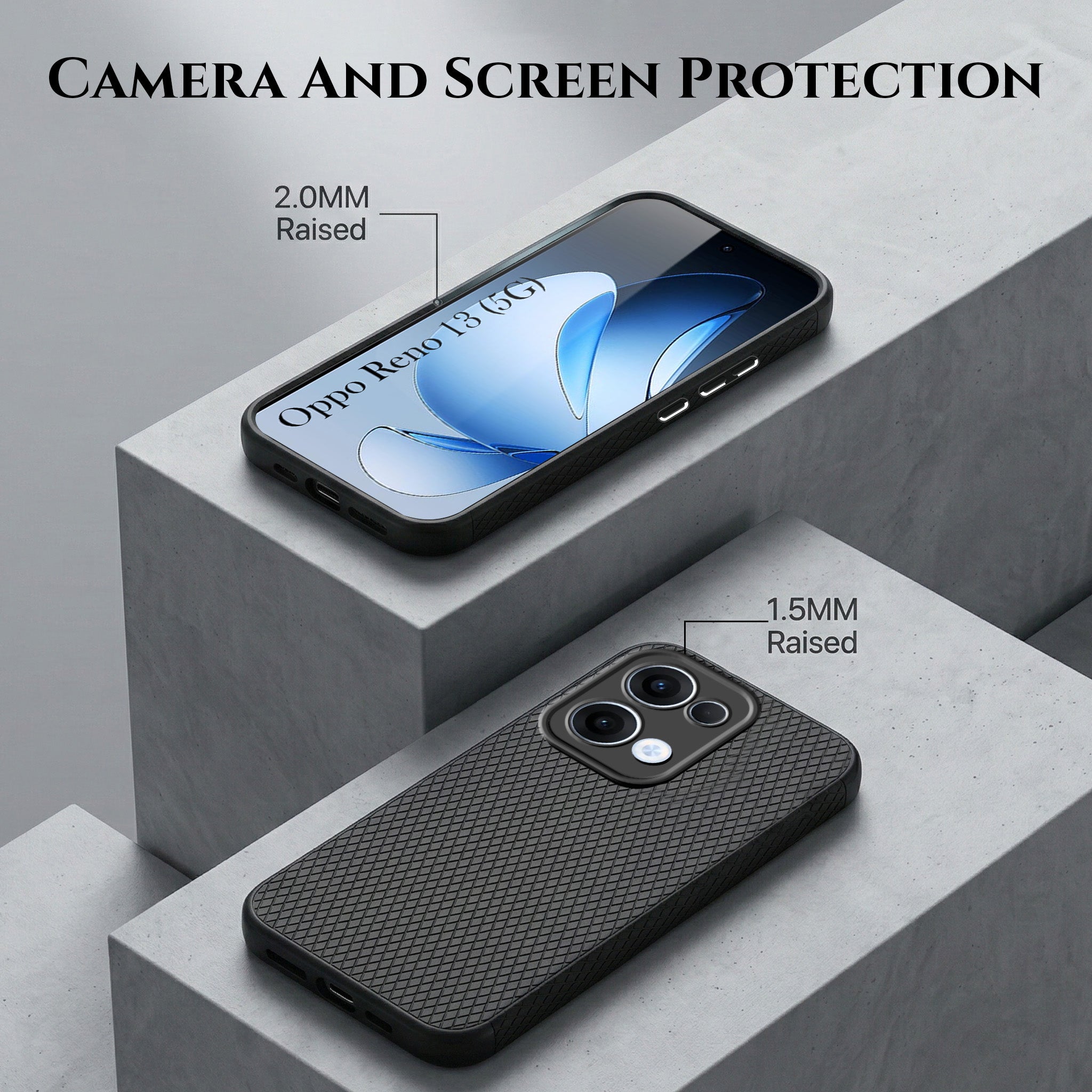 For Oppo Reno13 5G | Oppo Reno 13 5G Combo with Back Cover and 9H Tempered Glass (Liquid Silicone | Camera Protection | Oleophobic Coating Screen Glass)