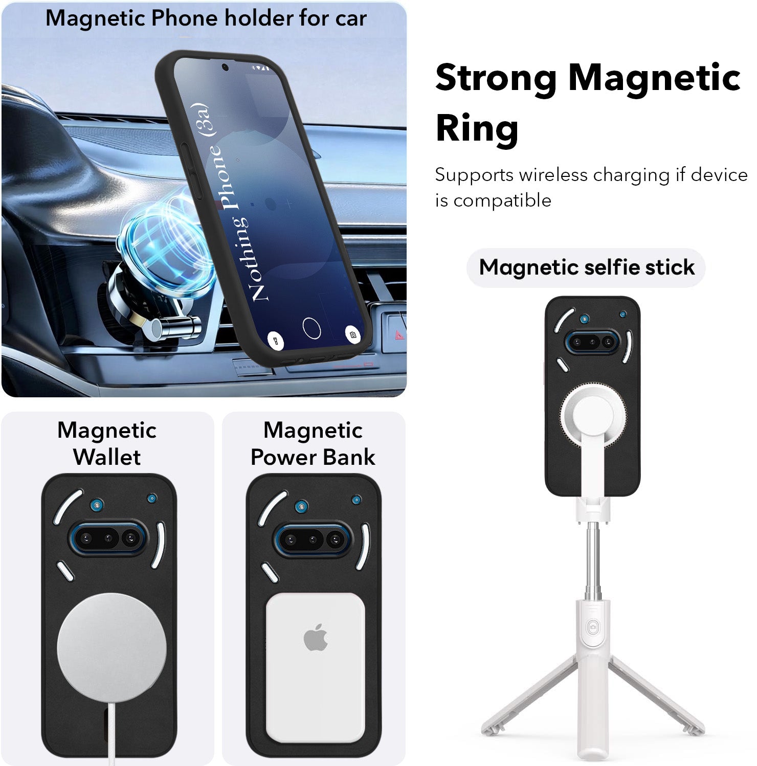 For Nothing Phone 3A 5G Back Cover Case Leather Finish (MagSafe Compatible Wireless Charging | Soft Touch | Camera Bump Protection)