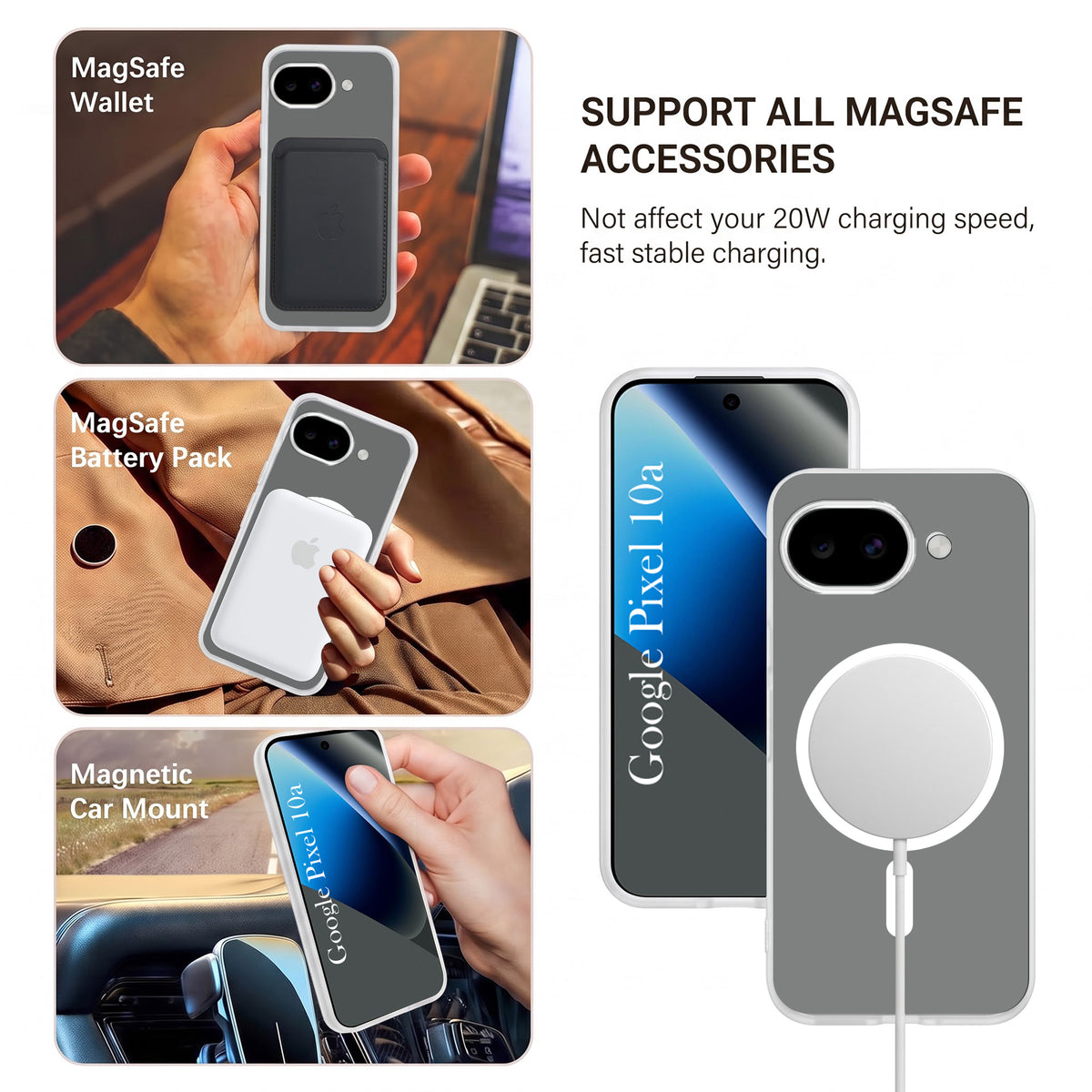 For Google Pixel 10a Matte Finish Back Case Cover (MagSafe Compatible | Translucent Soft Touch | Slim and Unbreakable)