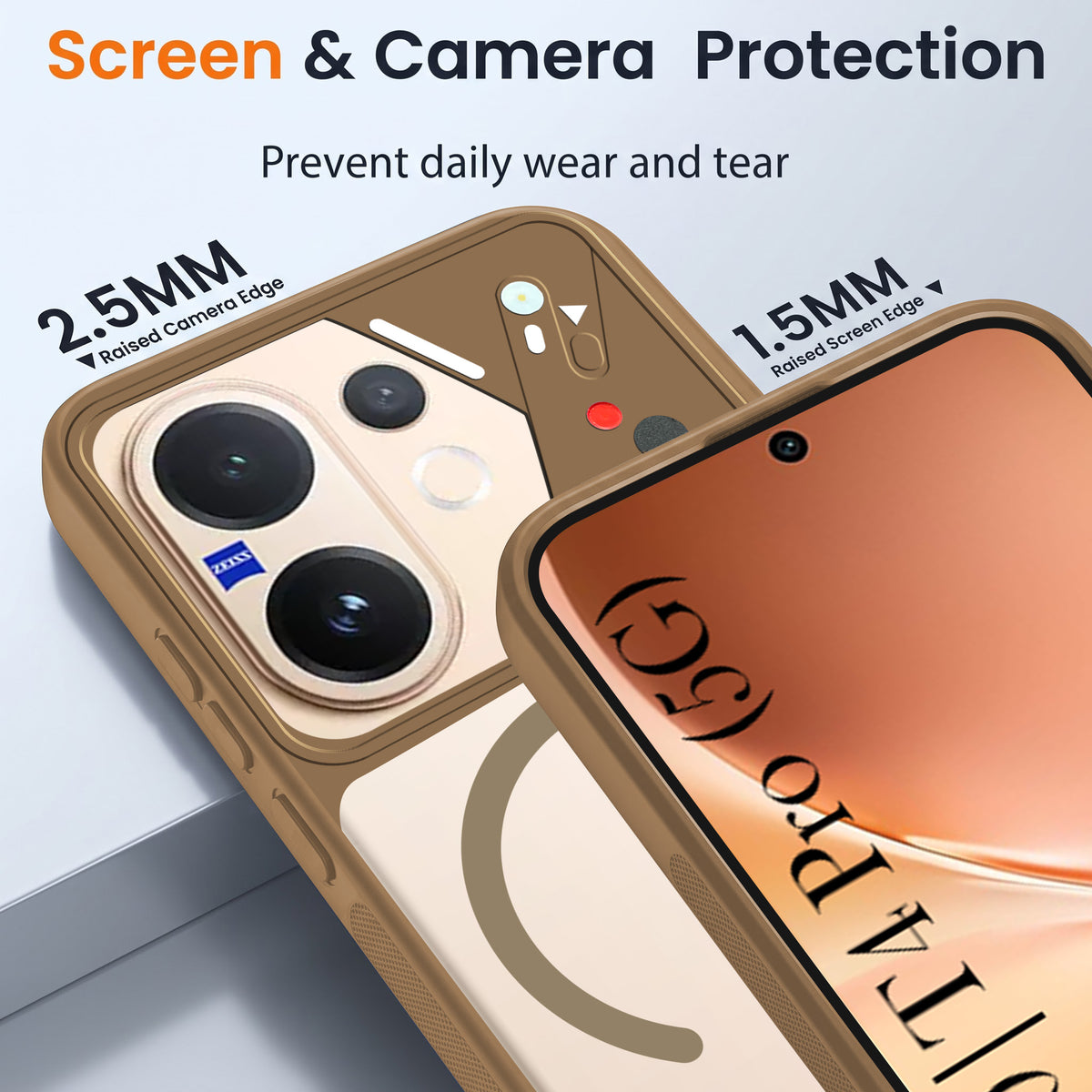 For Vivo V60 | Vivo T4 Pro Back Cover Case Lifetime Anti-Yellow Clear (Camera Protection | Side Grip | Wireless MagSafe Compatible)
