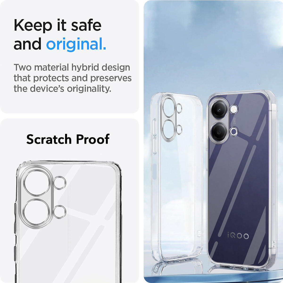 For Vivo iQOO Z11 Lite Back Cover Case Silicone (Clear Shockproof Case with Camera Protection | Soft and Flexible | Transparent)