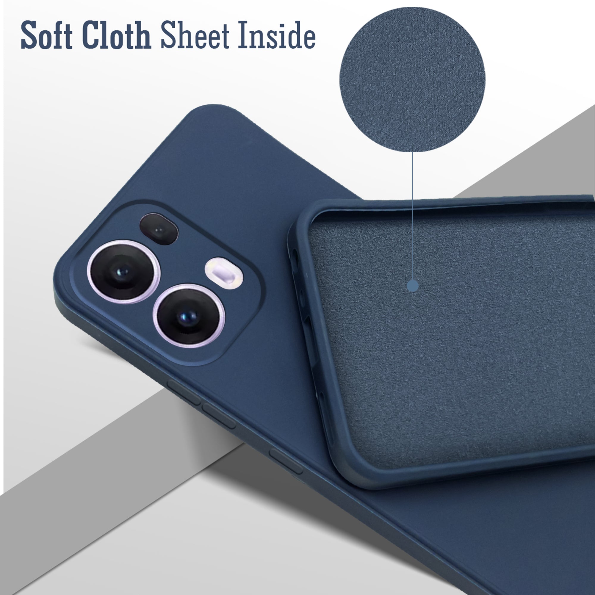 For Oppo Reno13 Pro 5G | Oppo Reno 13 Pro 5G Back Cover Case (Matte Finish Silicone with Inside Fiber cloth)