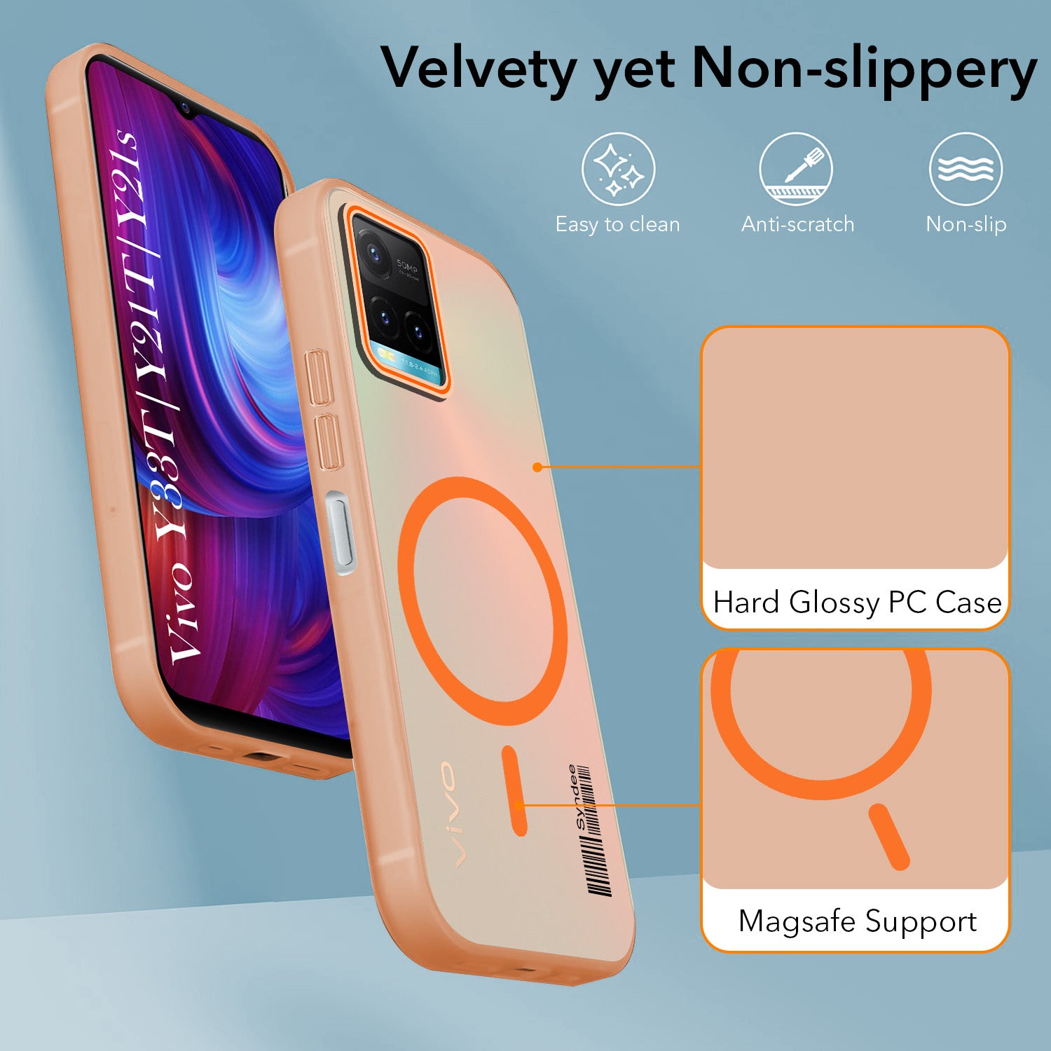 For Vivo Y33T | Vivo Y21T | Vivo Y21s Back Cover Case (Soft Touch | Camera Bump Protection | MagSafe Compatible | Matte Finish)