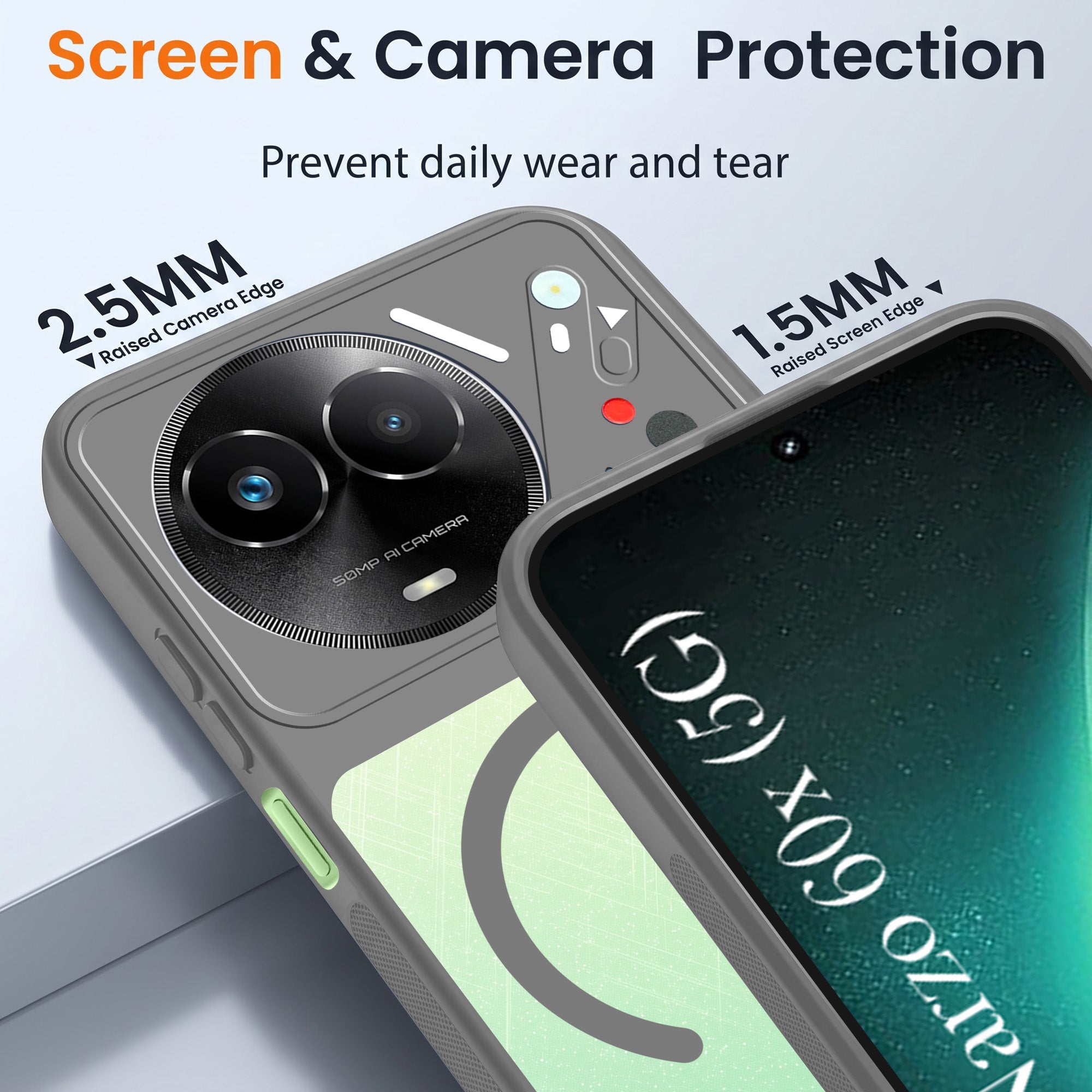 For Realme Narzo 60x Back Cover Case Lifetime Anti-Yellow Clear (Camera Protection | Side Grip | Wireless MagSafe Compatible)