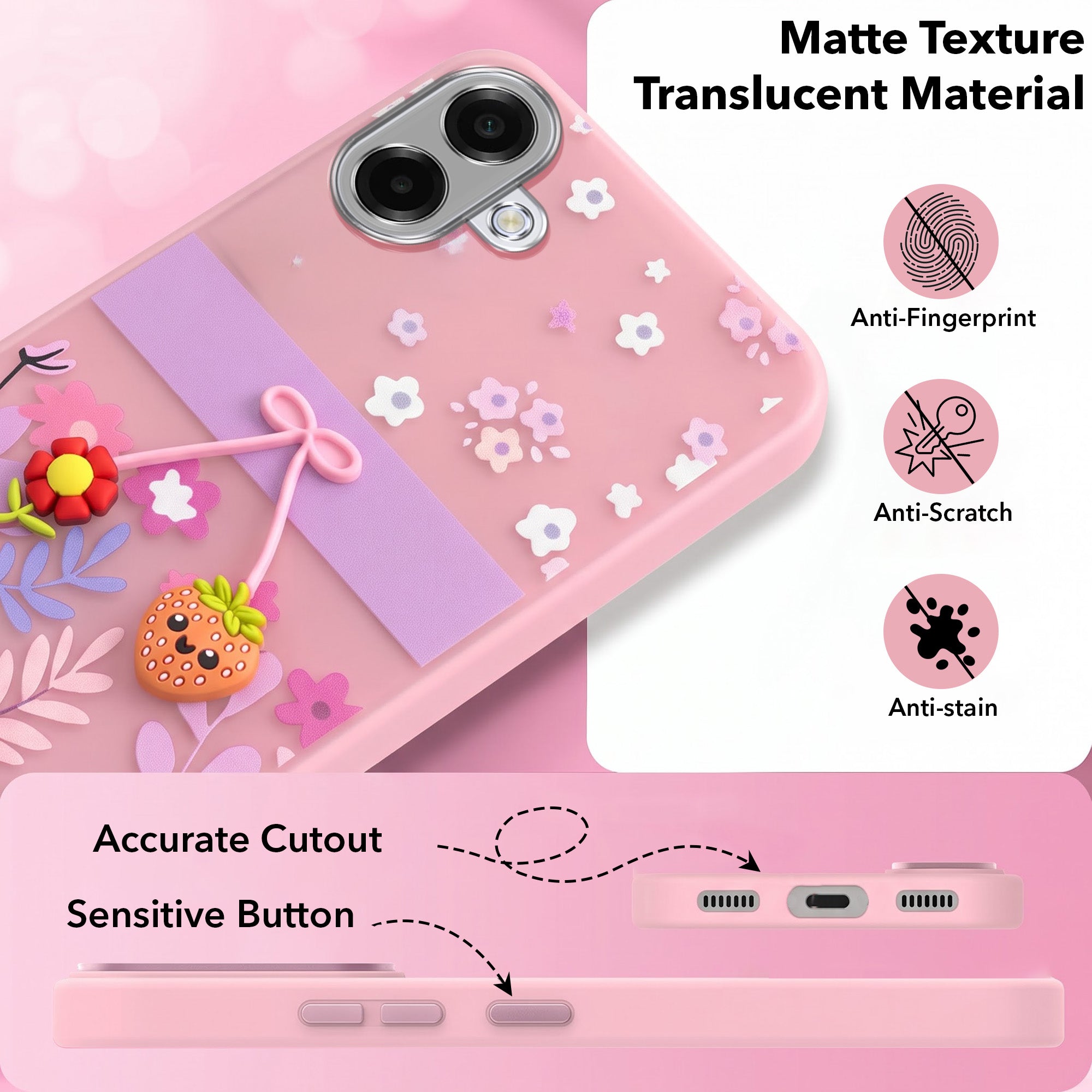 For Samsung A07 5G | F70e 5G Back Cover Case (3D Cute Cartoons | Hard Back Side Soft | Matte Premium Finish | HD Printing)
