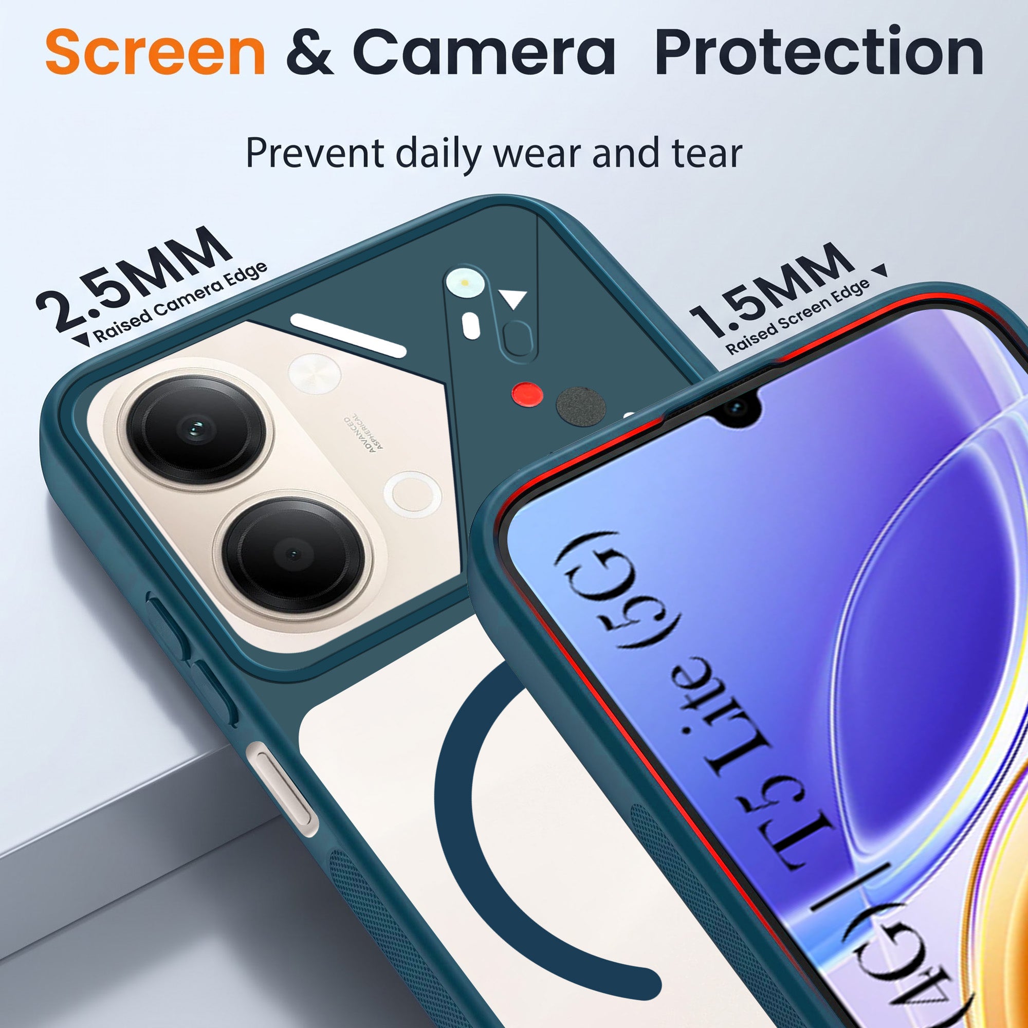 For Vivo Y05 4G | Vivo T5 Lite 5G Back Cover Case Lifetime Anti-Yellow Clear (Camera Protection | Side Grip | Wireless MagSafe Compatible)