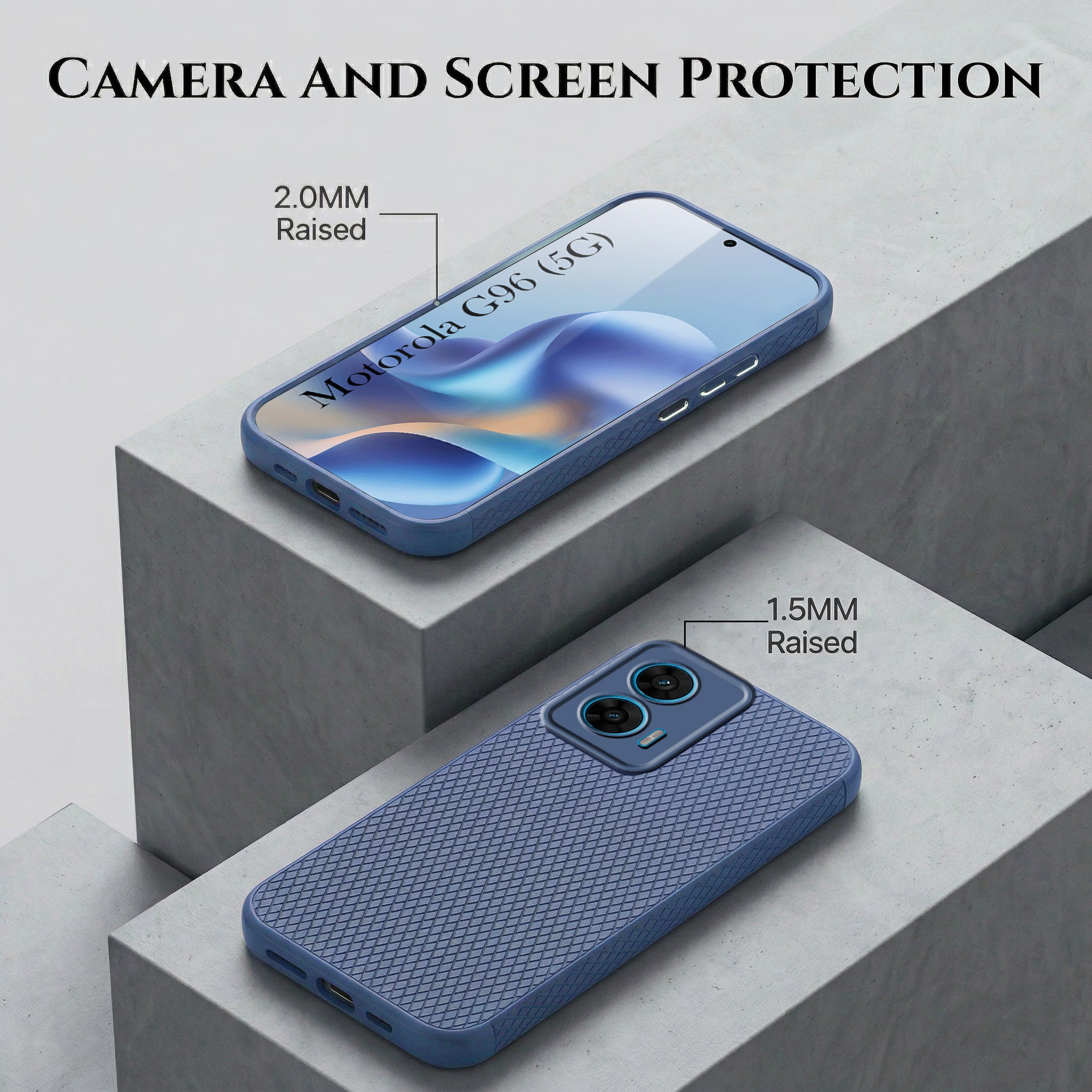 For Motorola Moto G96 Combo with Back Cover and 9H Tempered Glass (Liquid Silicone | Camera Protection | Oleophobic Coating Screen Glass)