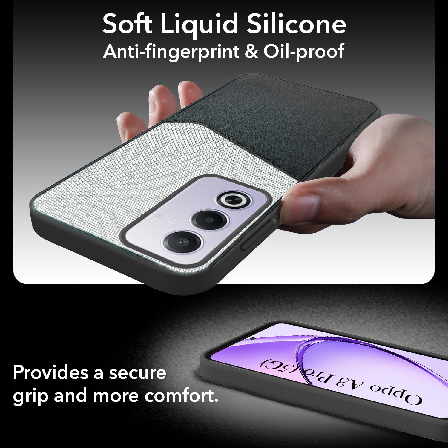 For Oppo A3 Pro 5G Back Cover Case (Dual PU Leather Stitch | Professional Minimalist | Soft and Flexible)