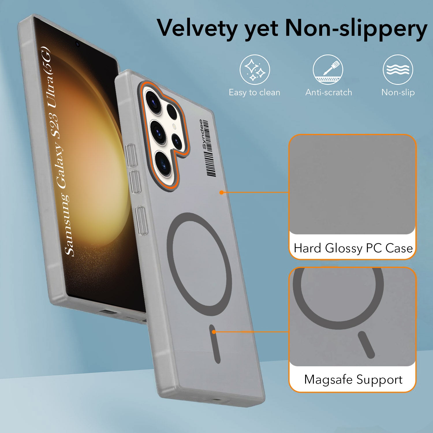 For Samsung Galaxy S23 Ultra 5G Back Cover Case (Soft Touch | Camera Bump Protection | MagSafe Compatible | Matte Finish)
