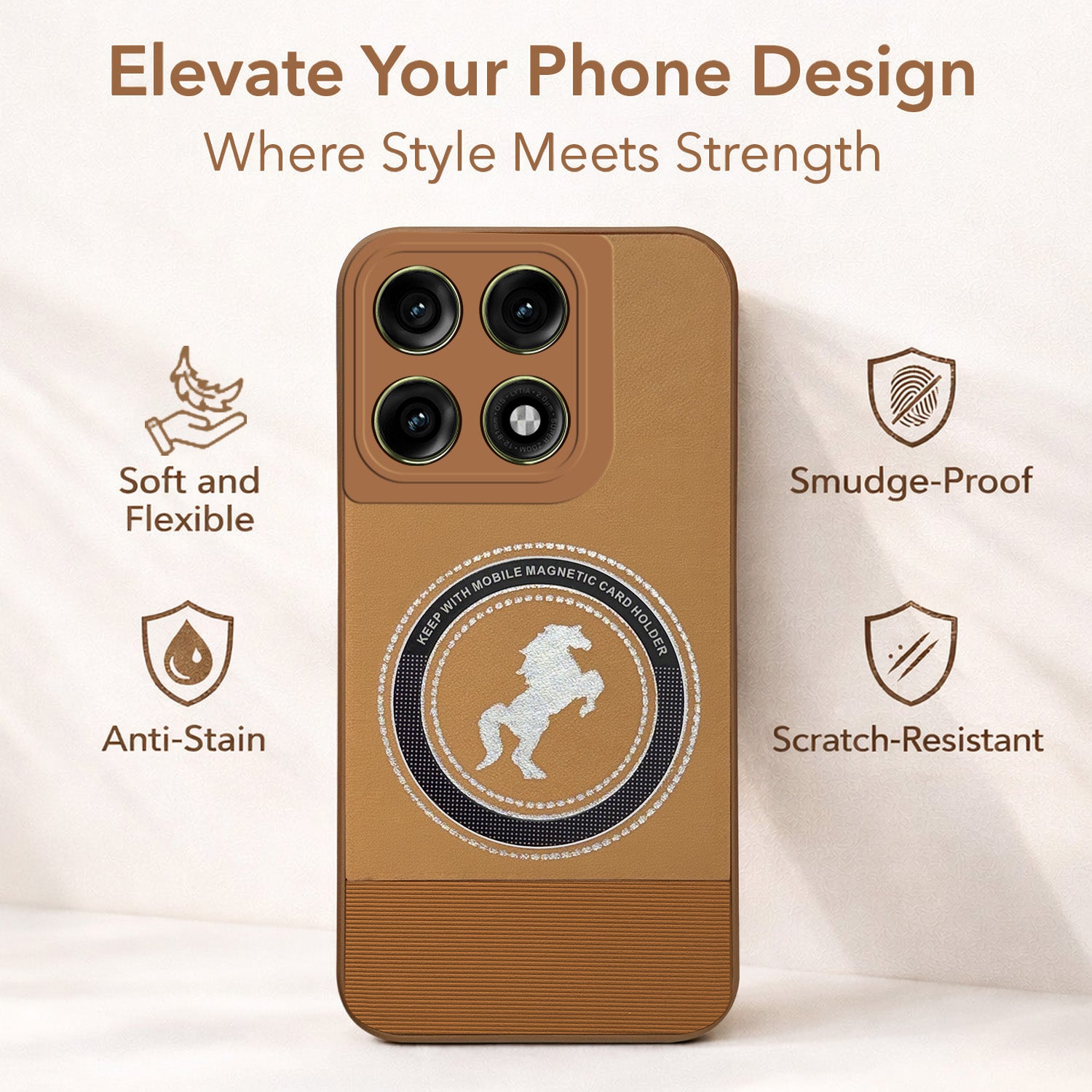 For Motorola Moto Edge 70 Pro Back Cover Case PU Leather Finish (Professional Minimalist Texture | MagSafe Compatile | Camera Protection | Sleek Sober Formal)