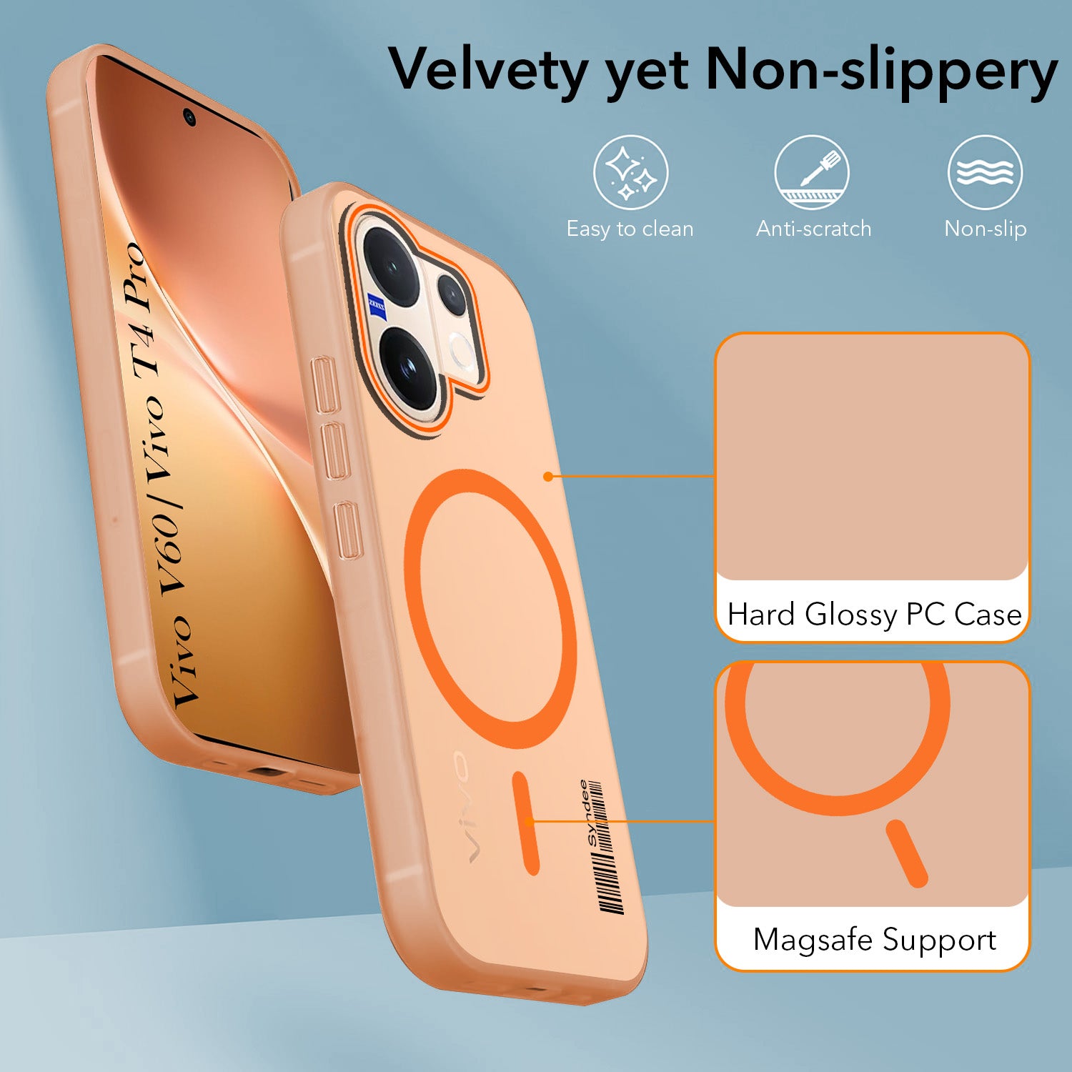 For Vivo V60 | Vivo T4 Pro Back Cover Case (Soft Touch | Camera Bump Protection | MagSafe Compatible | Matte Finish)