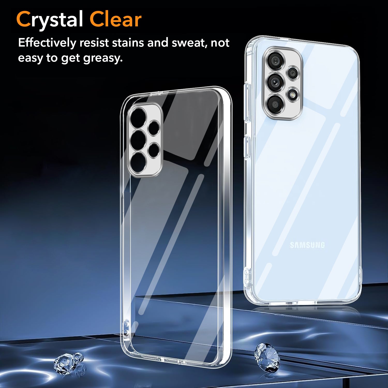 For Samsung Galaxy A53 5G Back Cover Case (Hybrid Crystal panel with Side Soft PU | Camera Protection | HD Clear Shockproof)