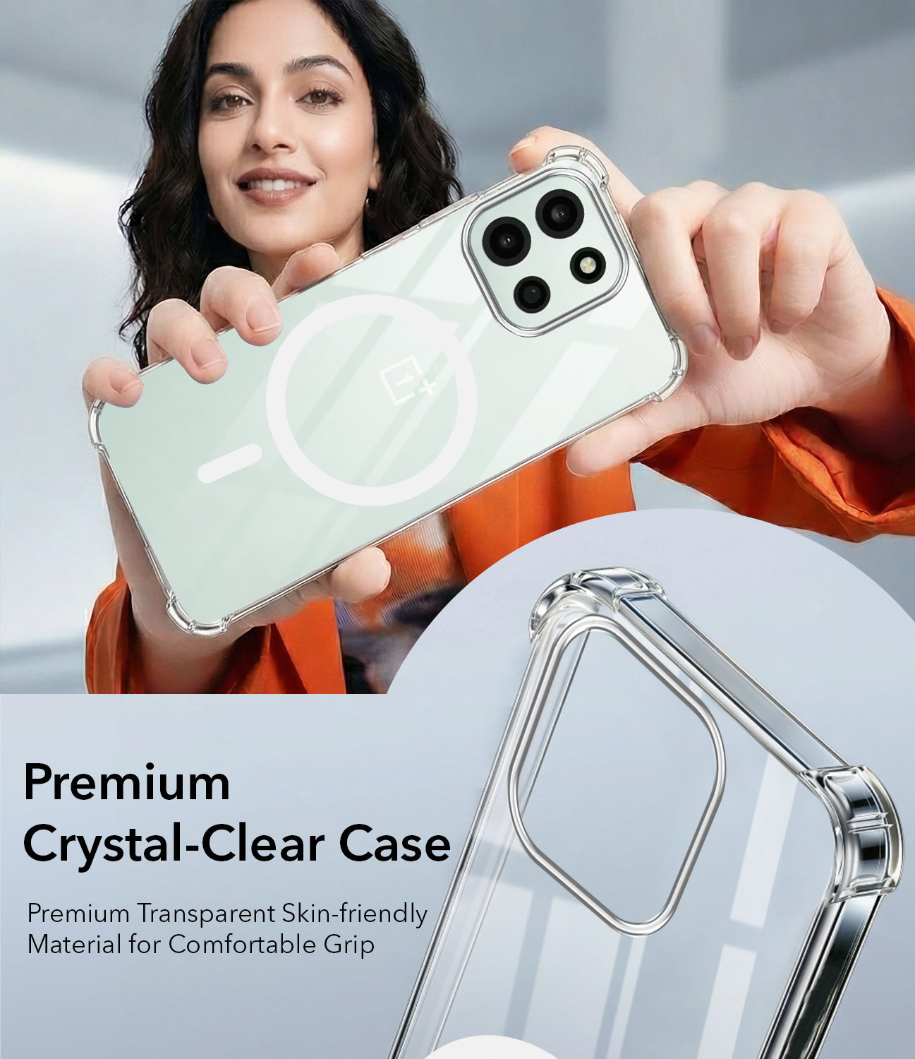 For Oneplus Nord 6 Back Cover Shockproof Crystal-Clear (Magsafe Wireless Support | Drop & Camera Protection | Hard Polycarbonate)