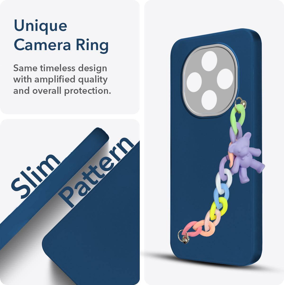 For Oppo F31 Pro Back Cover Case (Matte Finish |Wrist Hanging Chain | Teddy Bracelet Charms | Full Camera Protection)