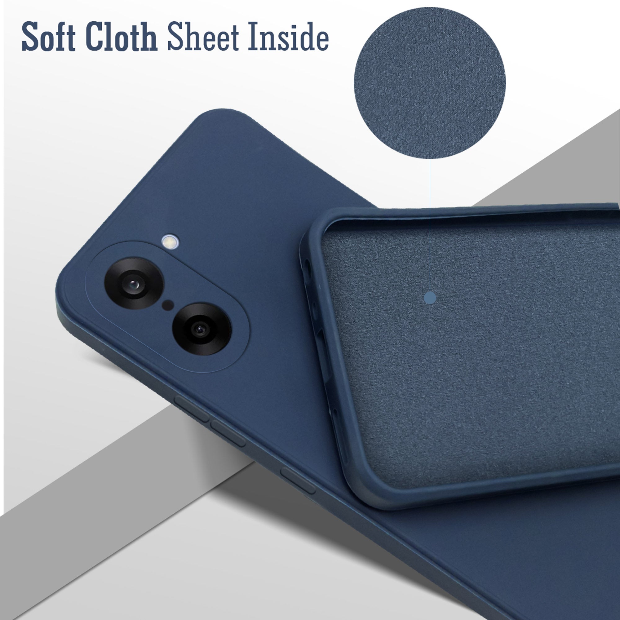 For Oneplus Nord CE 5 Back Cover Case (Matte Finish Silicone with Inside Fiber cloth)