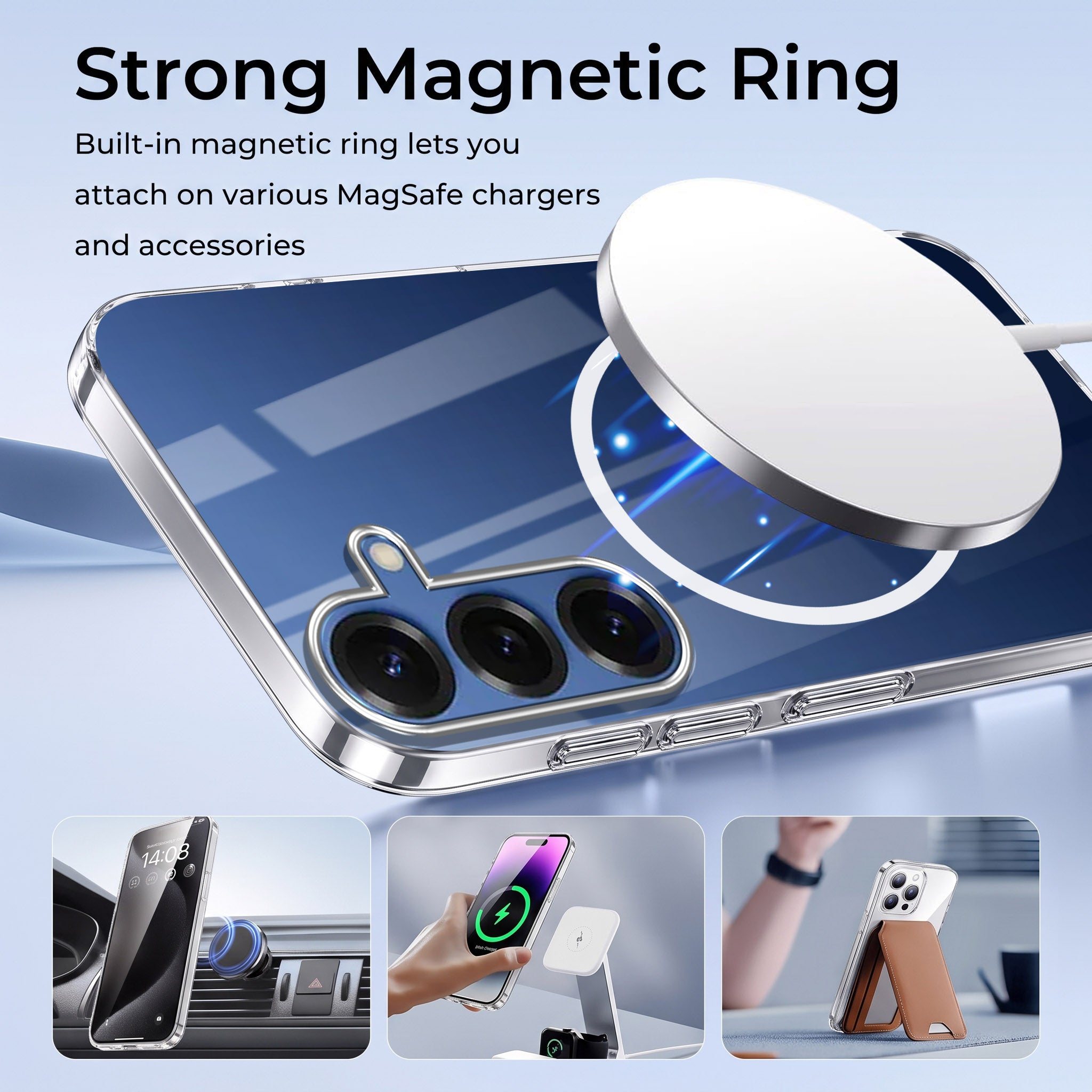 For Samsung Galaxy S25 Back Case Cover Crystal Anti Yellow (Unbreakable PC | MagSafe Wireless Charging Support |Camera Protection Bump)