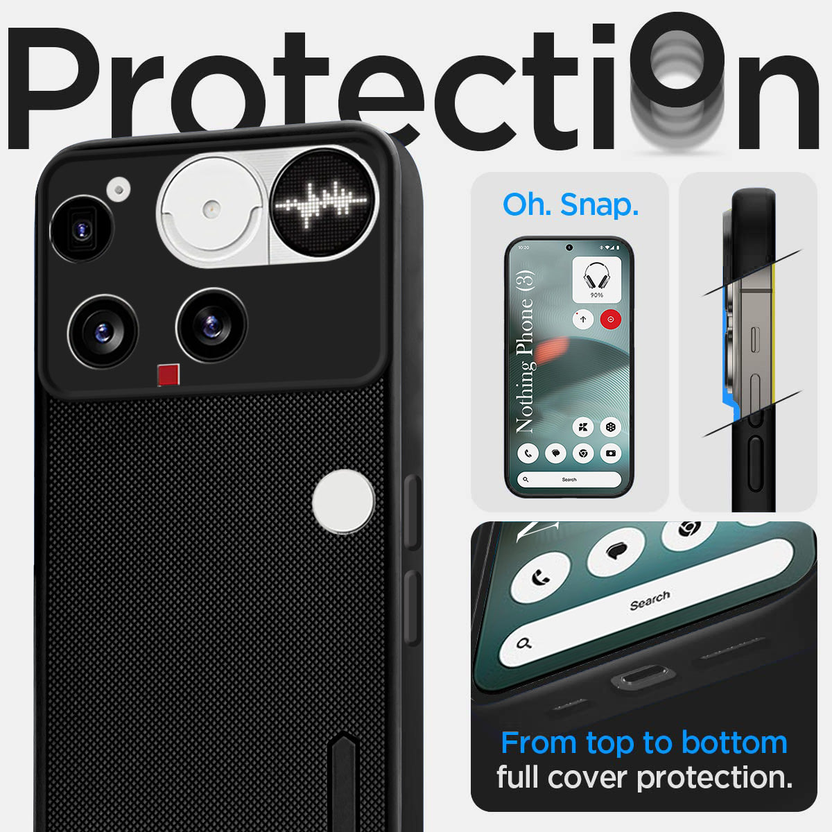 For Nothing Phone 3 Back Cover Case Rubberised (Textured Grip Design | Micro-Fiber Cloth Inside | Slim and Light Weight | Soft Touch and Feel)