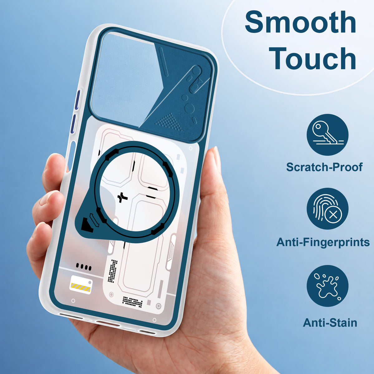 For Redmi A7 Pro 4G|5G Metallic Back Cover Case (Metallic Camera Protection & Buttons | Translucent Milky Shade | Hard Polycarbonate)