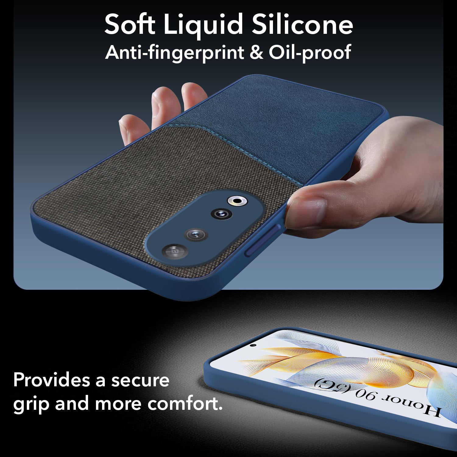For Honor 90 5G Back Cover Case (Dual PU Leather Stitch | Professional Minimalist | Soft and Flexible)