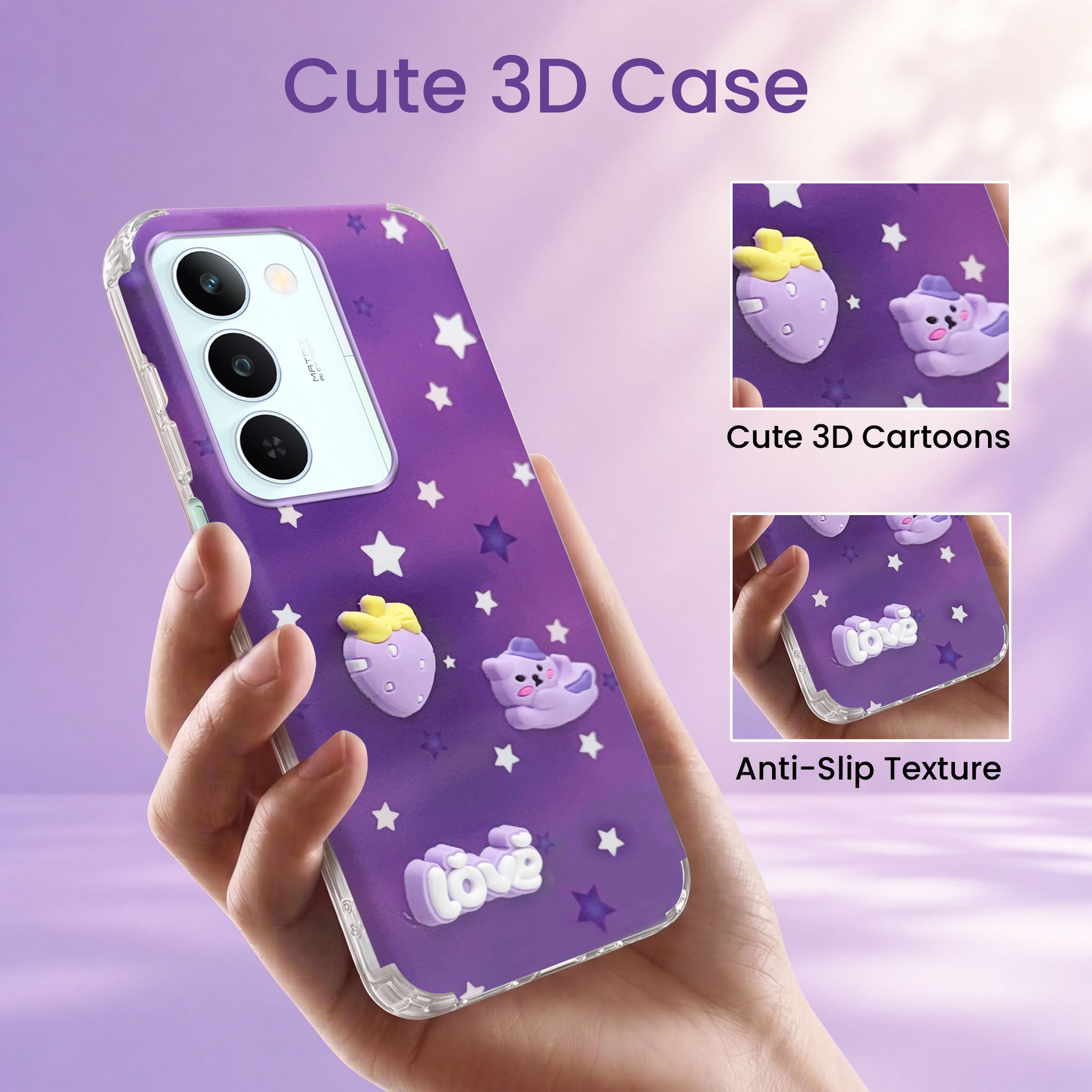 For Realme P4 Lite 5G | Realme Narzo 100 Lite 5G Back Cover Case (3D Cute Cartoons | Hard Back Side Soft | Matte Premium Finish | HD Printing)