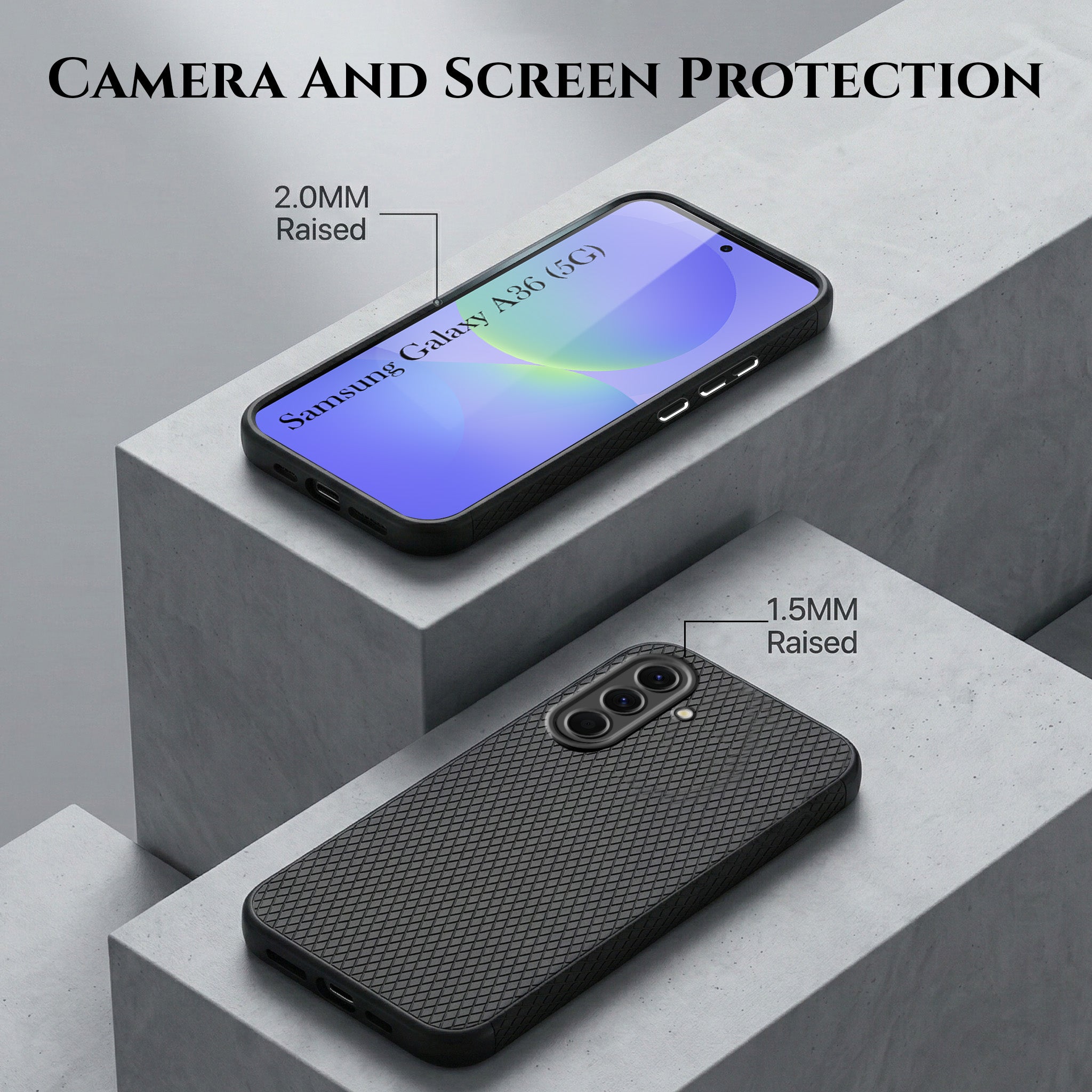 For Samsung Galaxy A36 5G | Galaxy A56 5G Combo with Back Cover and 9H Tempered Glass (Liquid Silicone | Camera Protection | Oleophobic Coating Screen Glass)