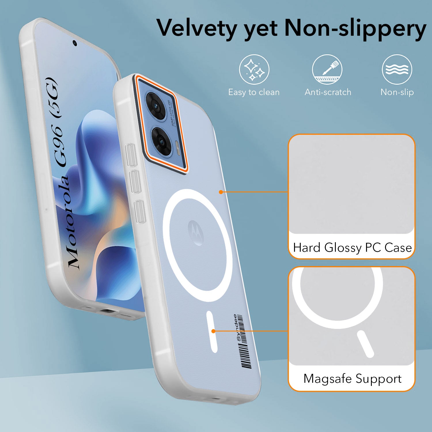 For Motorola Moto G96 Back Cover Case (Soft Touch | Camera Bump Protection | MagSafe Compatible | Matte Finish)
