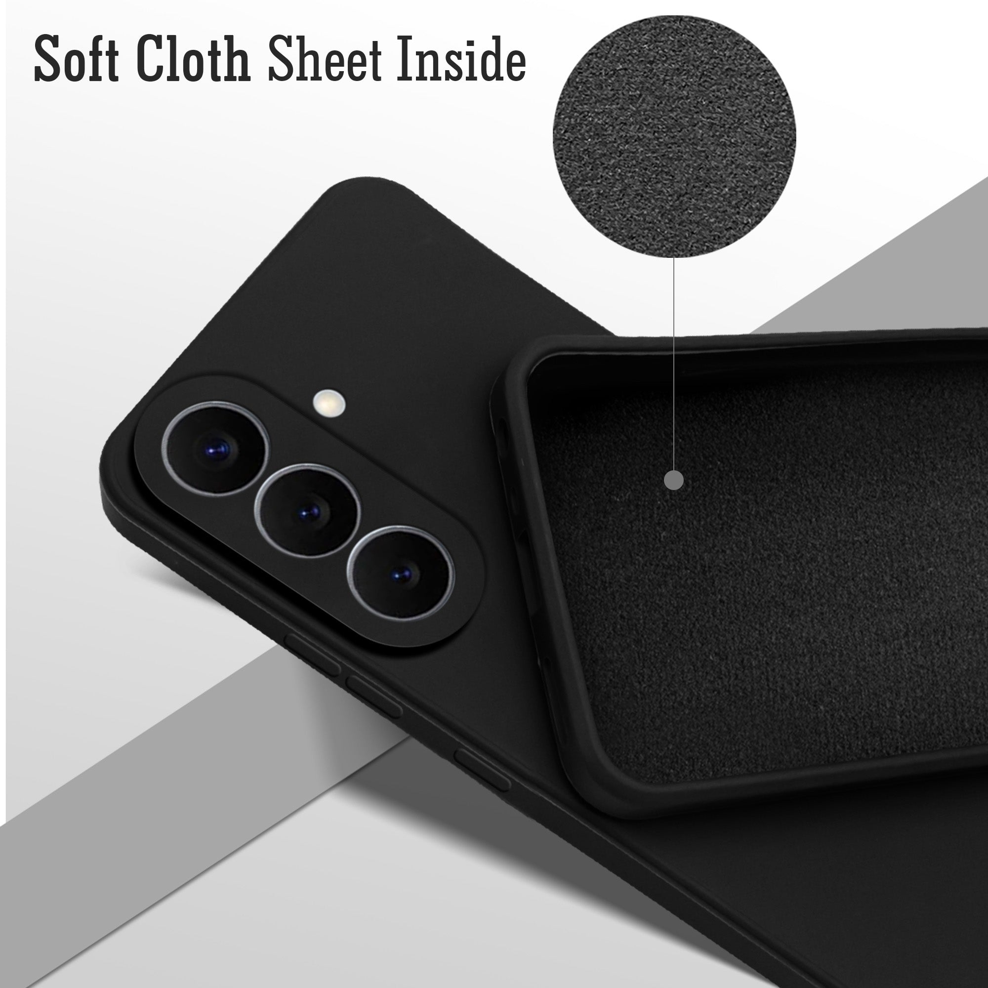 For Samsung Galaxy S26 5G Back Cover Case (Matte Finish Silicone with Inside Fiber cloth)